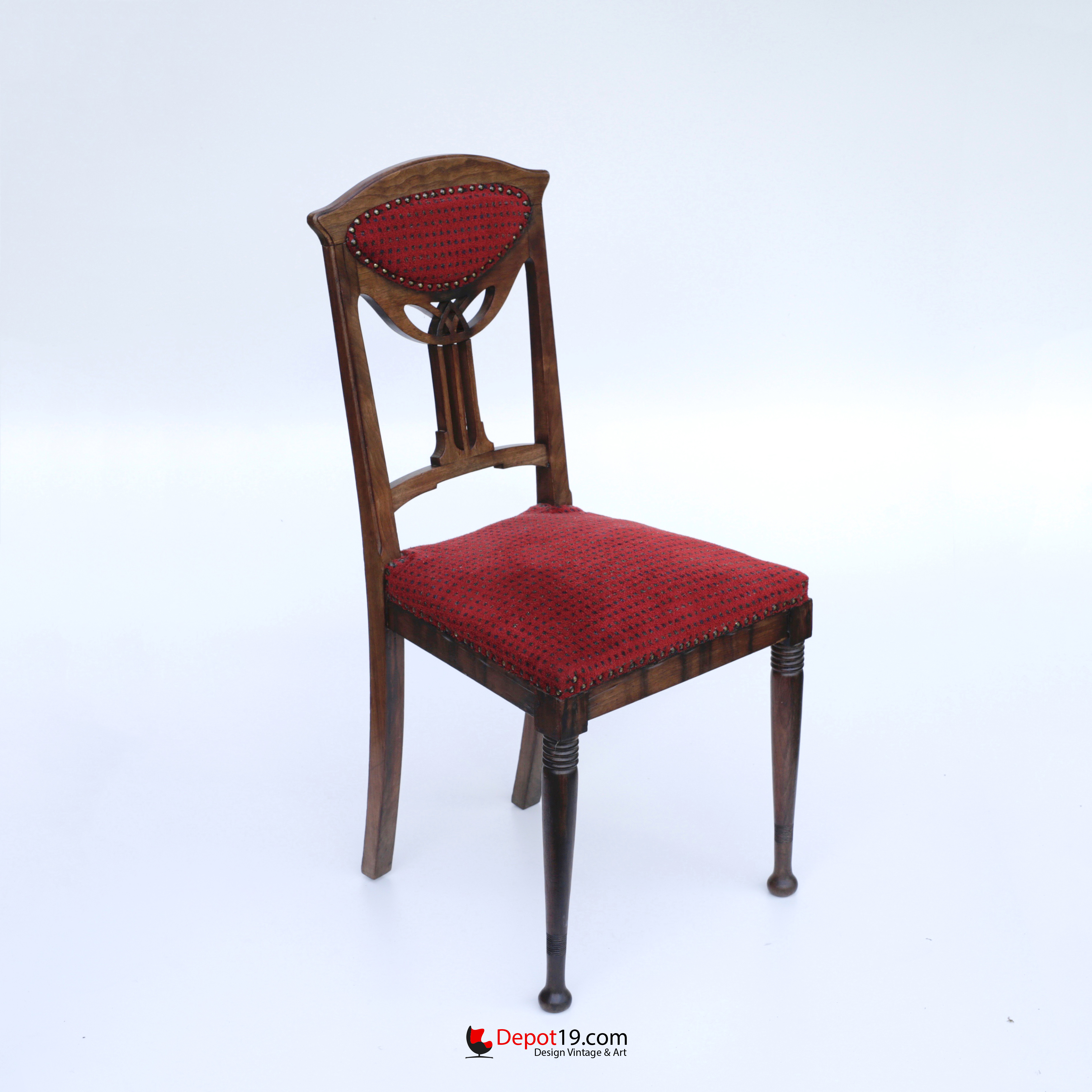 doel Doe mijn best Bestaan Jugendstil art deco stijl stoel met houtsnijwerk | Depot 19