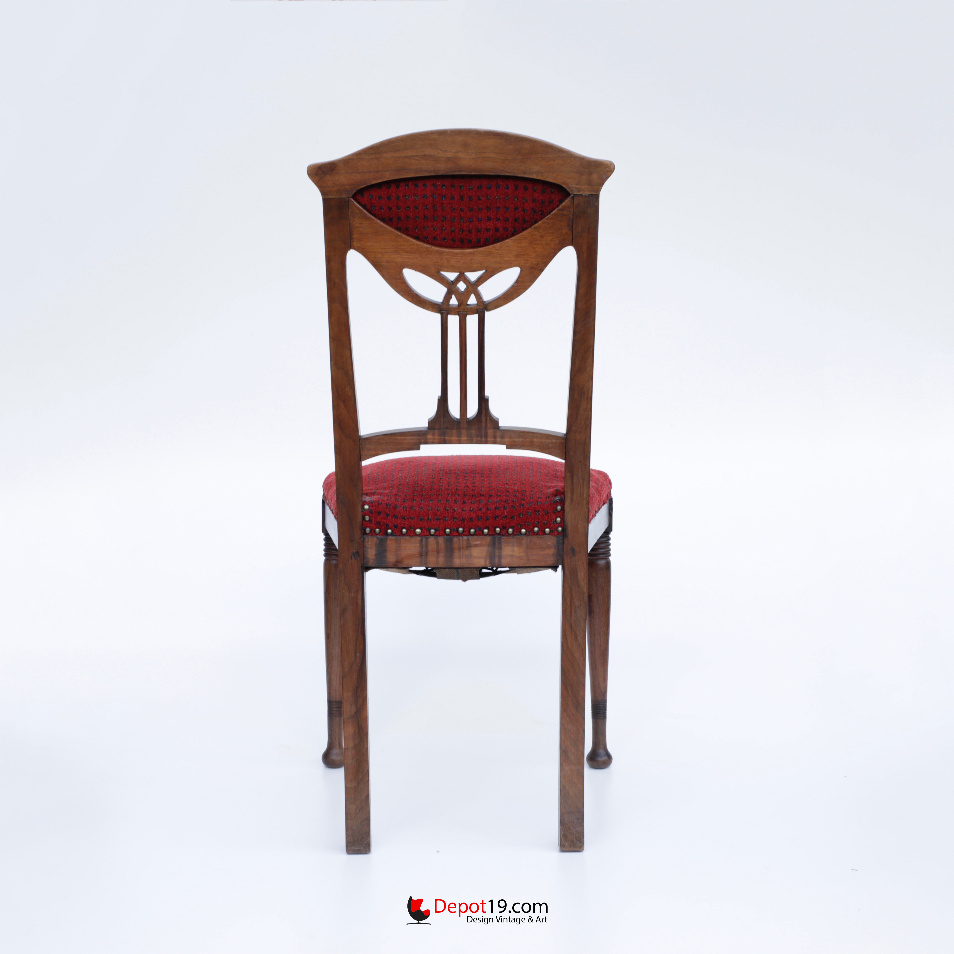 doel Doe mijn best Bestaan Jugendstil art deco stijl stoel met houtsnijwerk | Depot 19