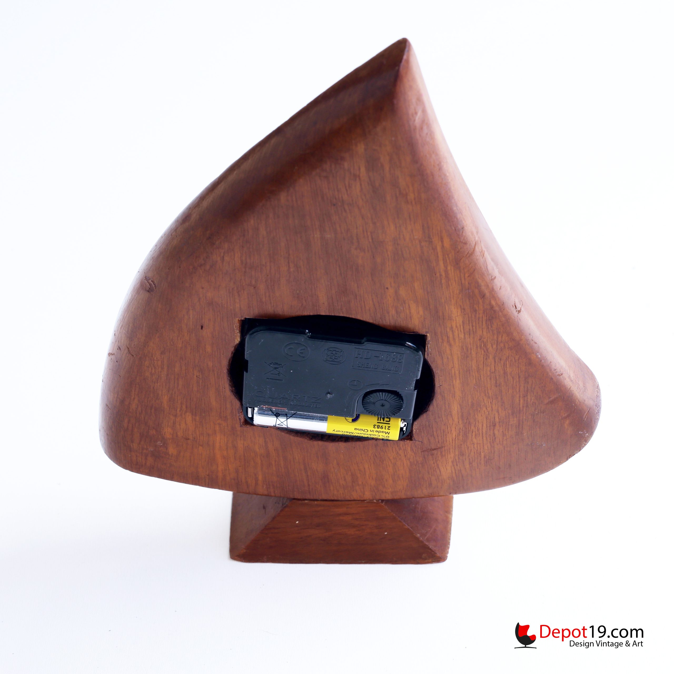 Teak klok vis vorm MCM 50er jaren - Afbeelding 4