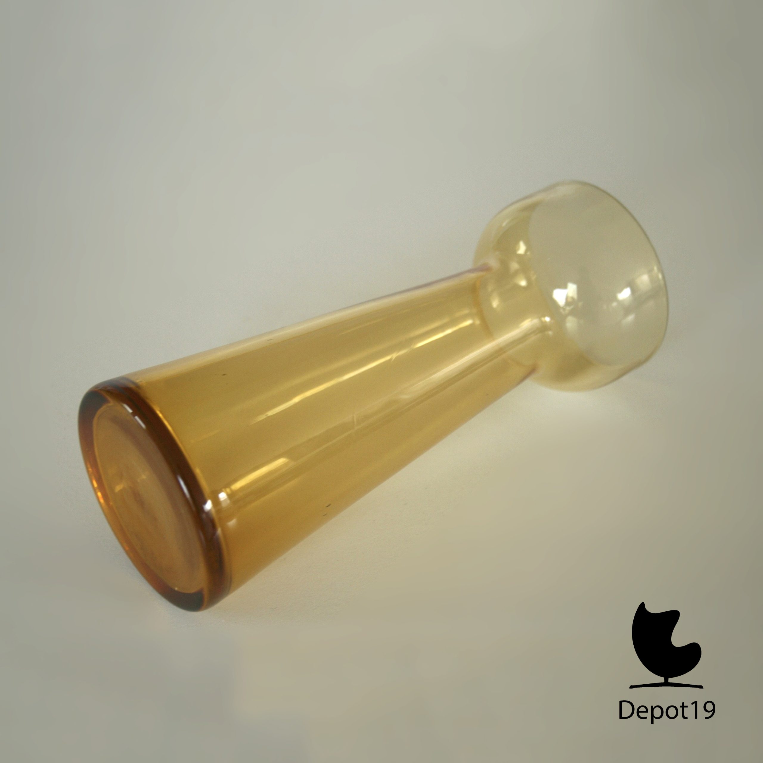 Amber Hyacint vaas glas 1930s uit Leerdam - Afbeelding 3