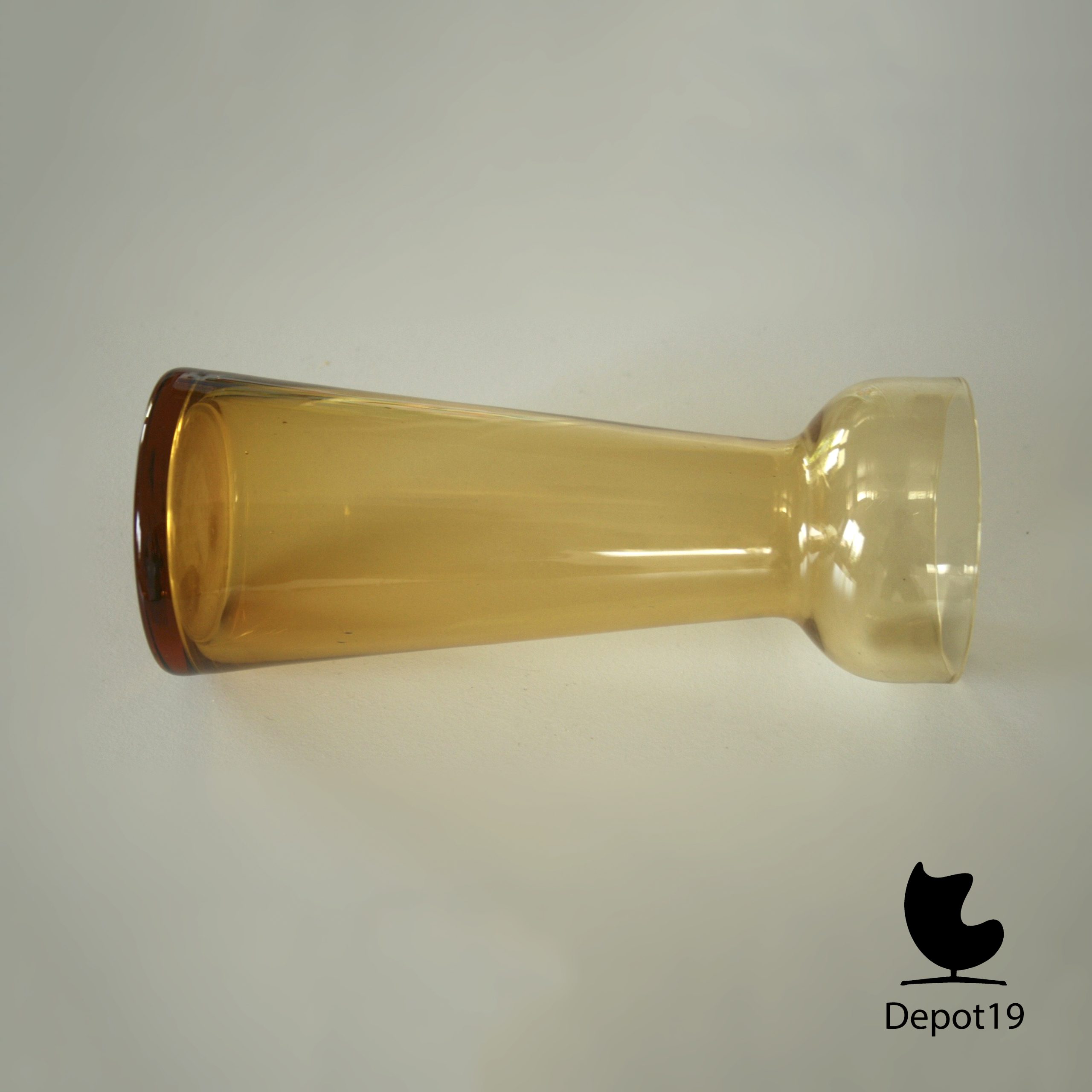 Amber Hyacint vaas glas 1930s uit Leerdam - Afbeelding 4