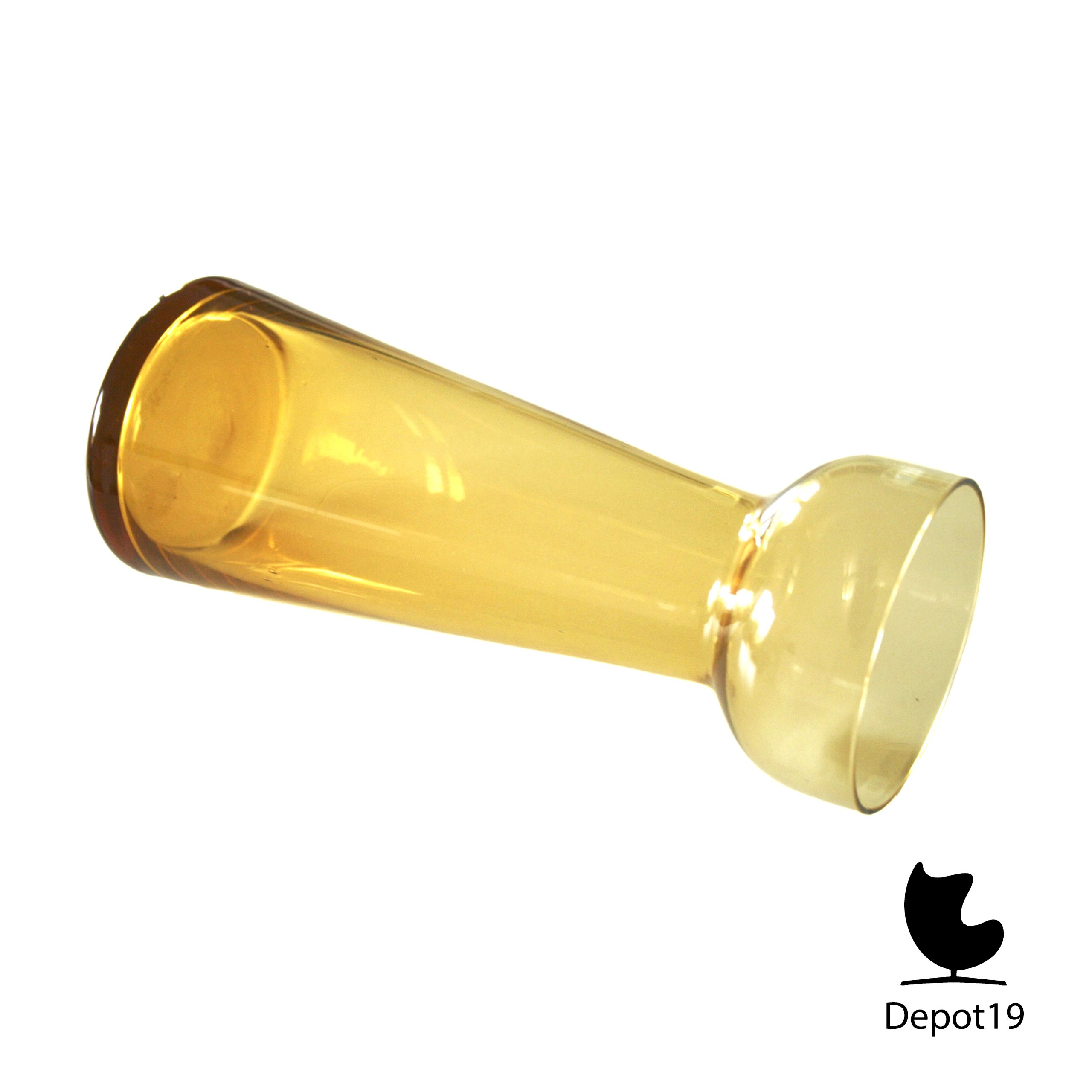 Amber Hyacint vaas glas 1930s uit Leerdam - Afbeelding 5