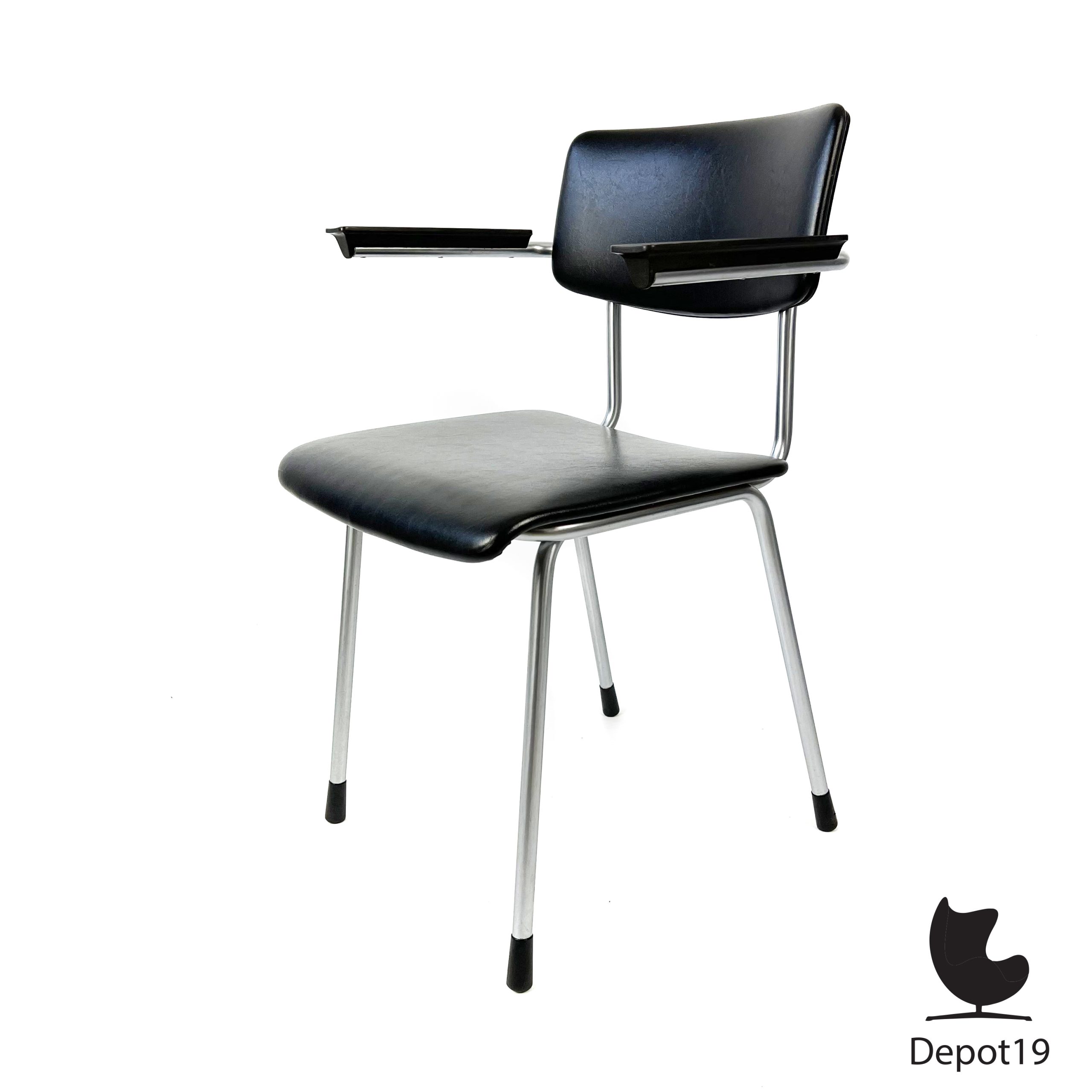 Gispen André Cordemeyer 1235 zwarte stoel jaren zestig - Afbeelding 2