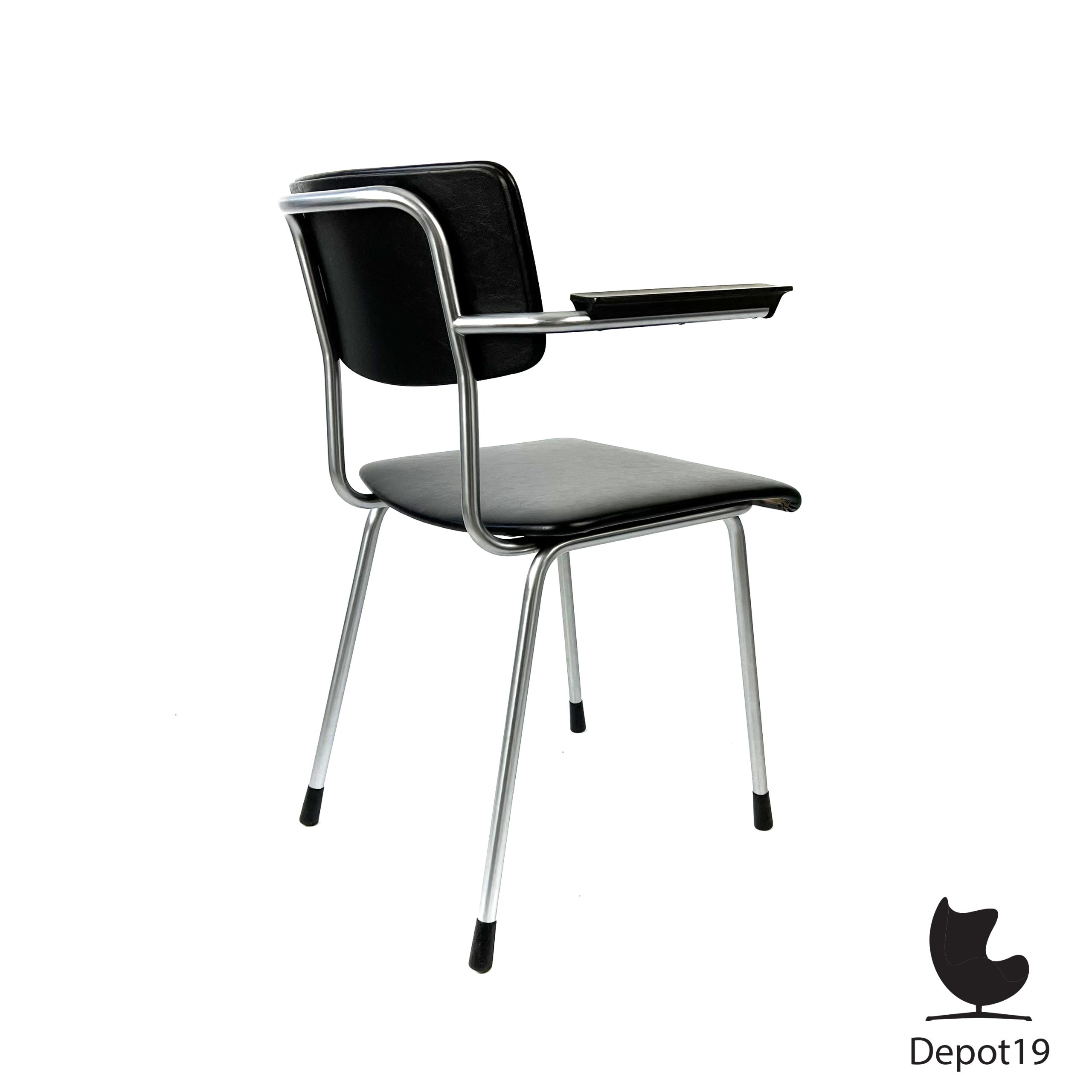 Gispen André Cordemeyer 1235 zwarte stoel jaren zestig - Afbeelding 6