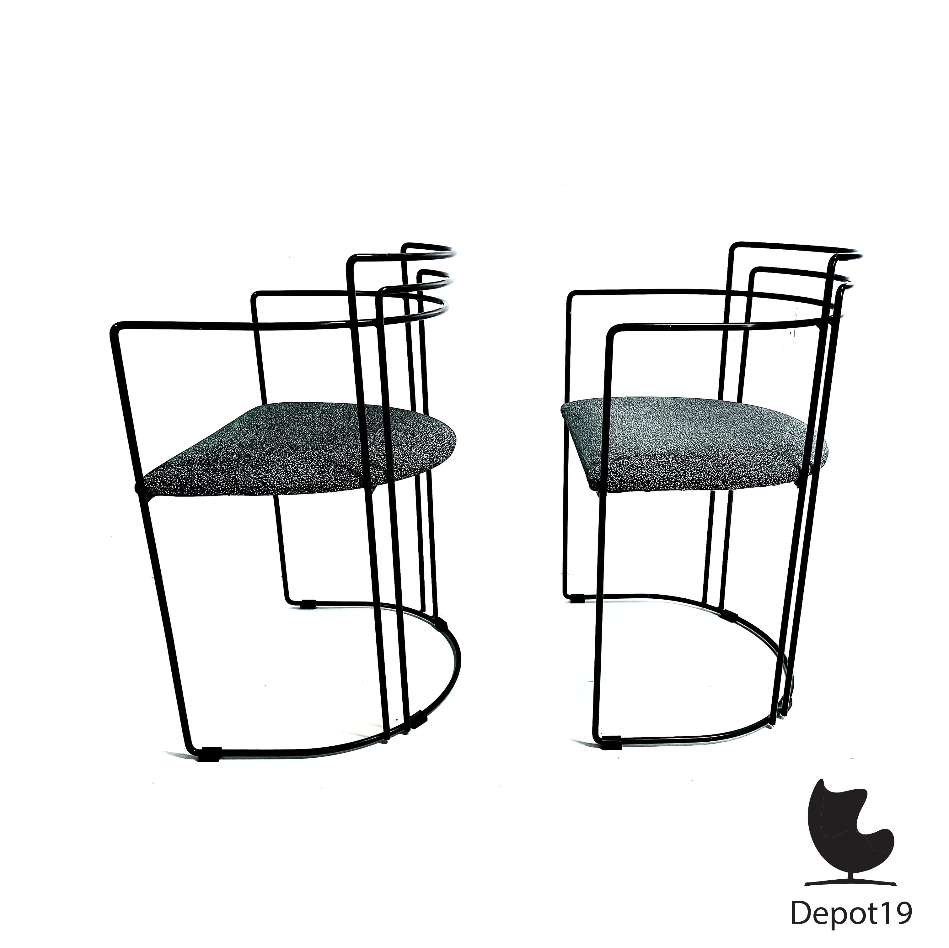 Arrben Italy draadstoelen Memphis stijl set van twee - Afbeelding 6