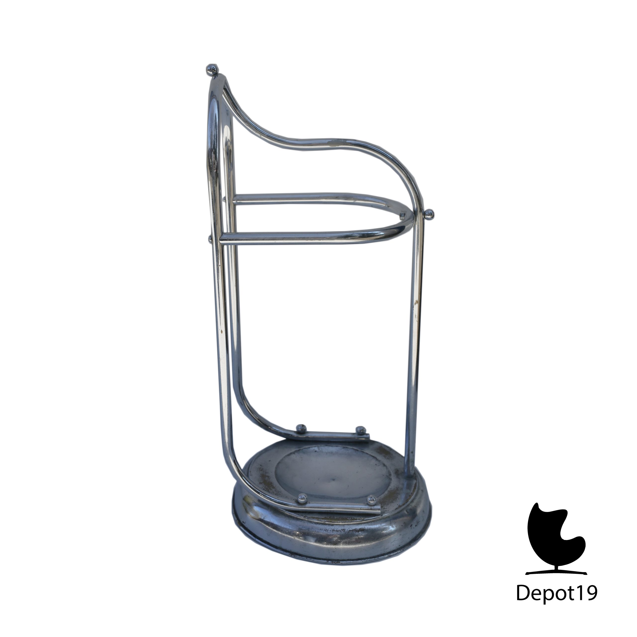 Paraplu standaard Tubax Belgium stijl Art Deco chrome 1930s