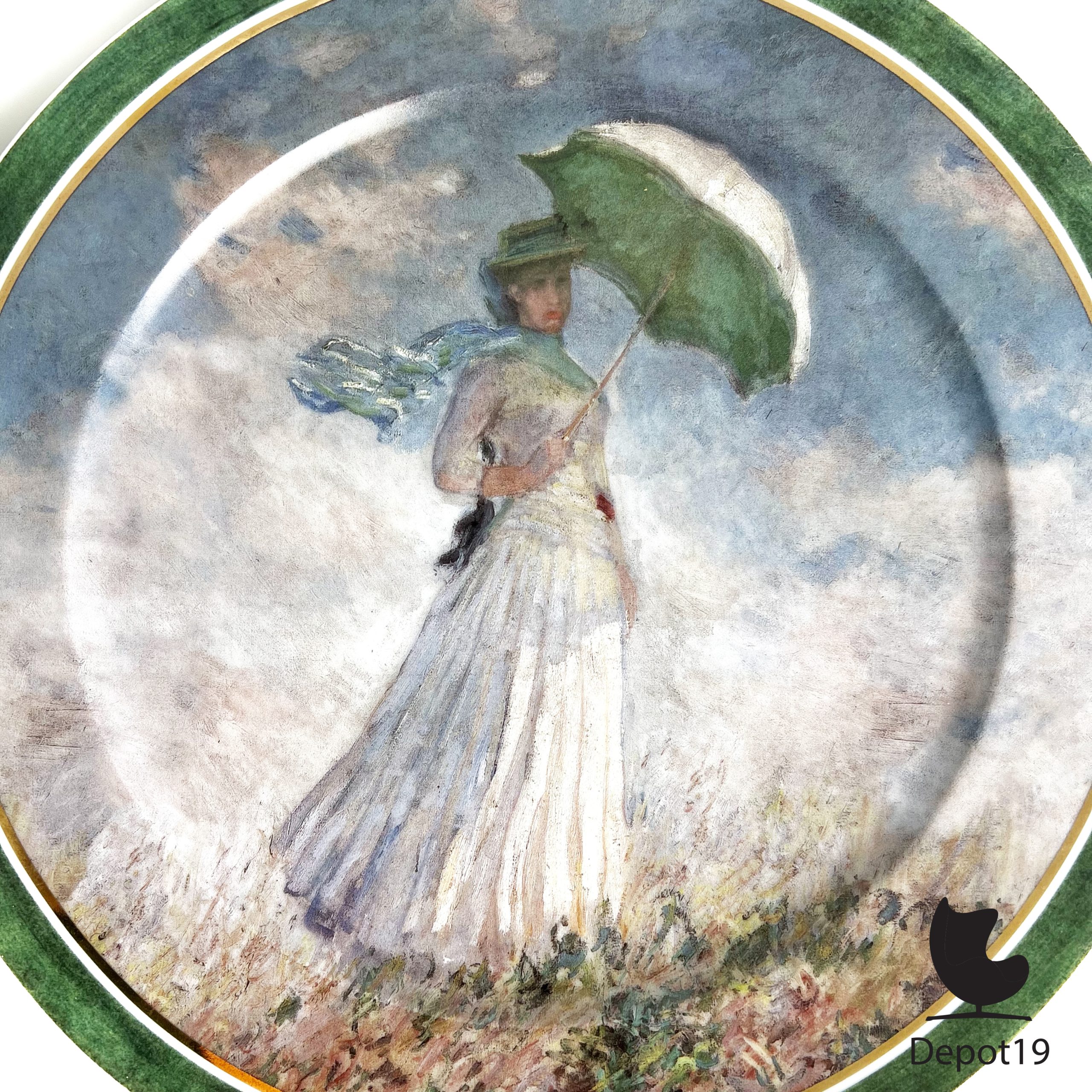 Goebel Bord Claude Monet Femme A l ombrelle nummer 35 keramiek - Afbeelding 4