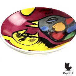 Alternative view of Corneille COBRA decoratief schaaltje gele kat en kleurrijke vogel