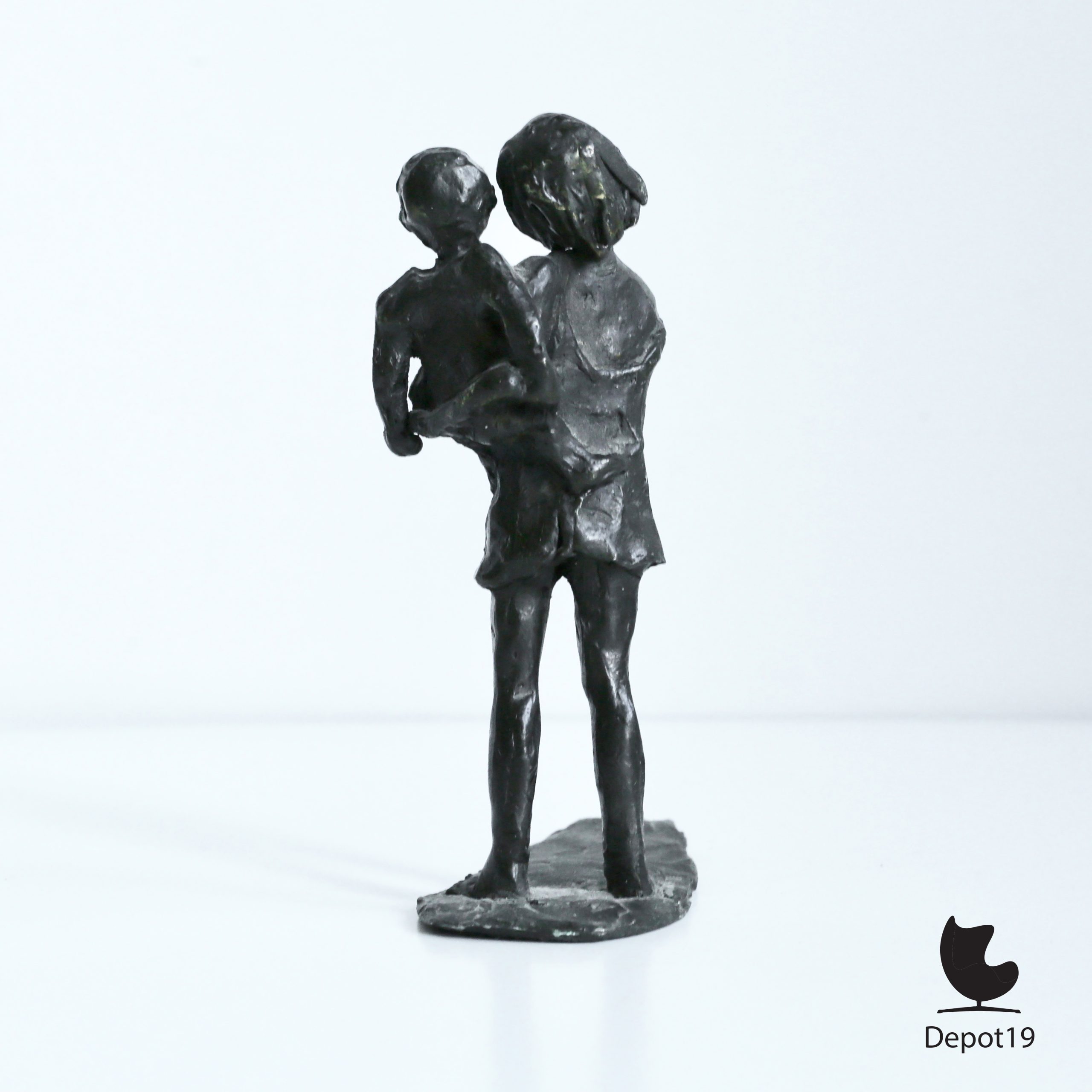 Sculptuur brons Corry Ammerlaan Artihove Zorgzaam 1980s - Afbeelding 3