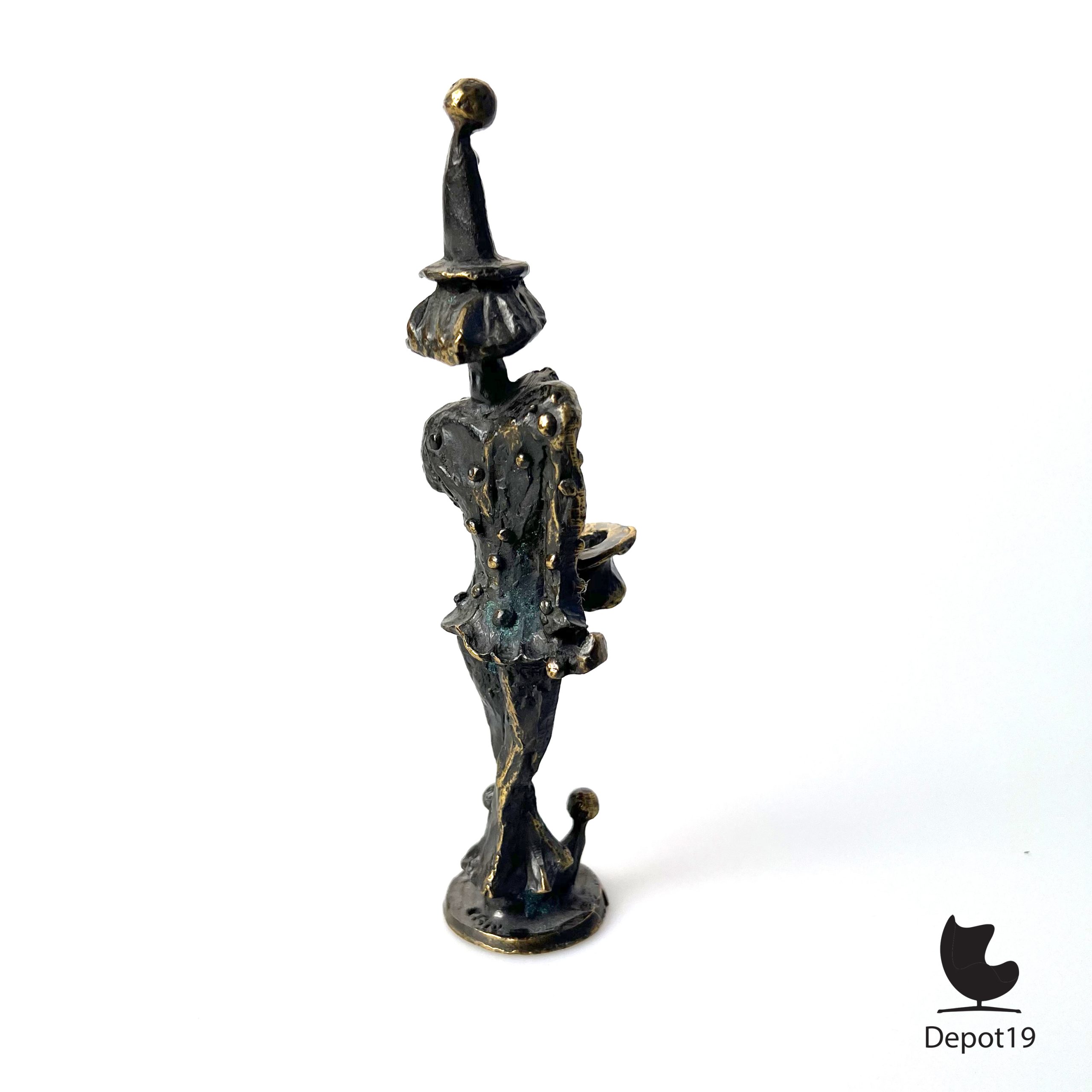 Beeld brons Corry Ammerlaan Artihove clown twee hoeden 1990s - Afbeelding 6