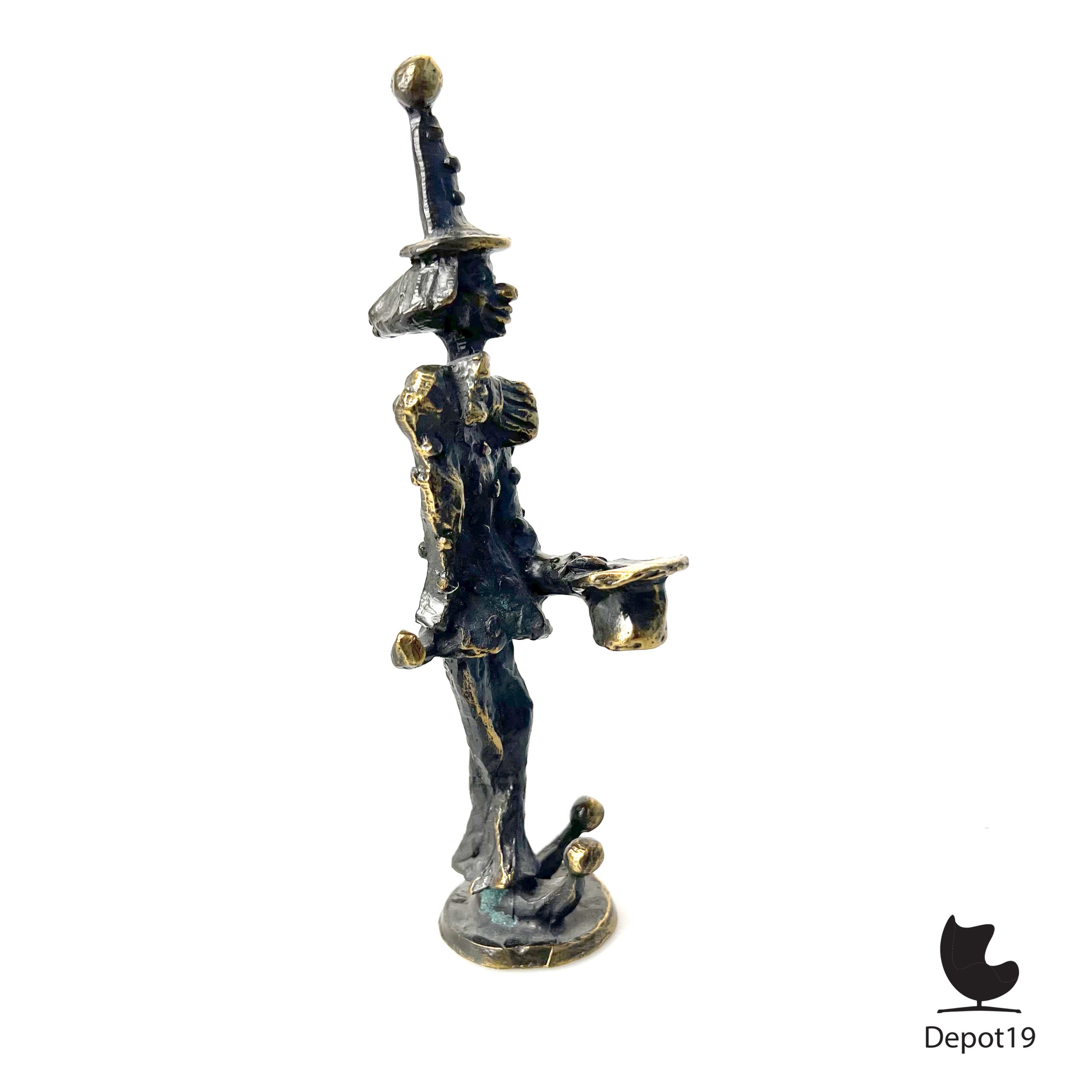 Beeld brons Corry Ammerlaan Artihove clown twee hoeden 1990s - Afbeelding 5