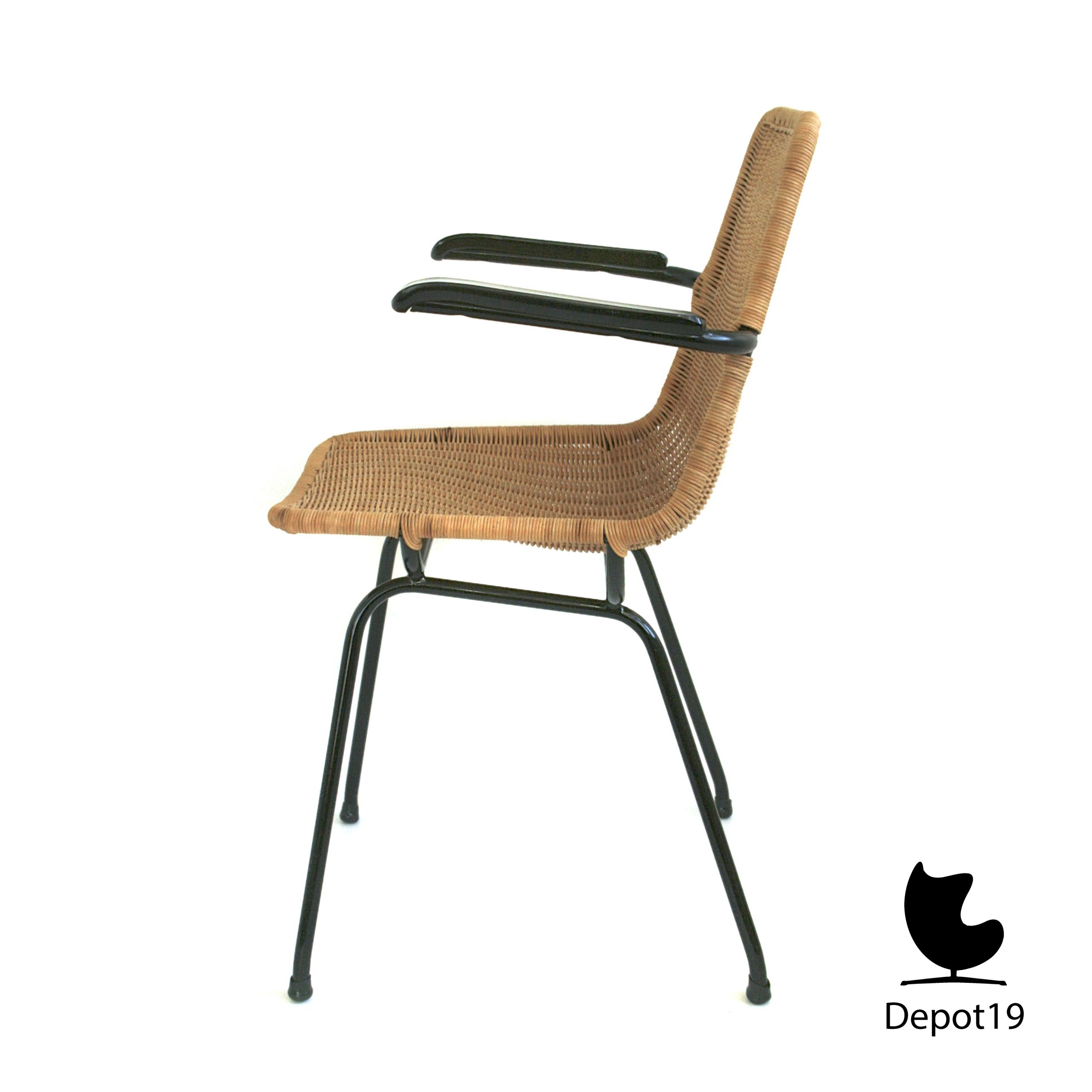 Gebroeders Jonkers rotan armstoel Dirk van Sliedregt 1950s - Afbeelding 5