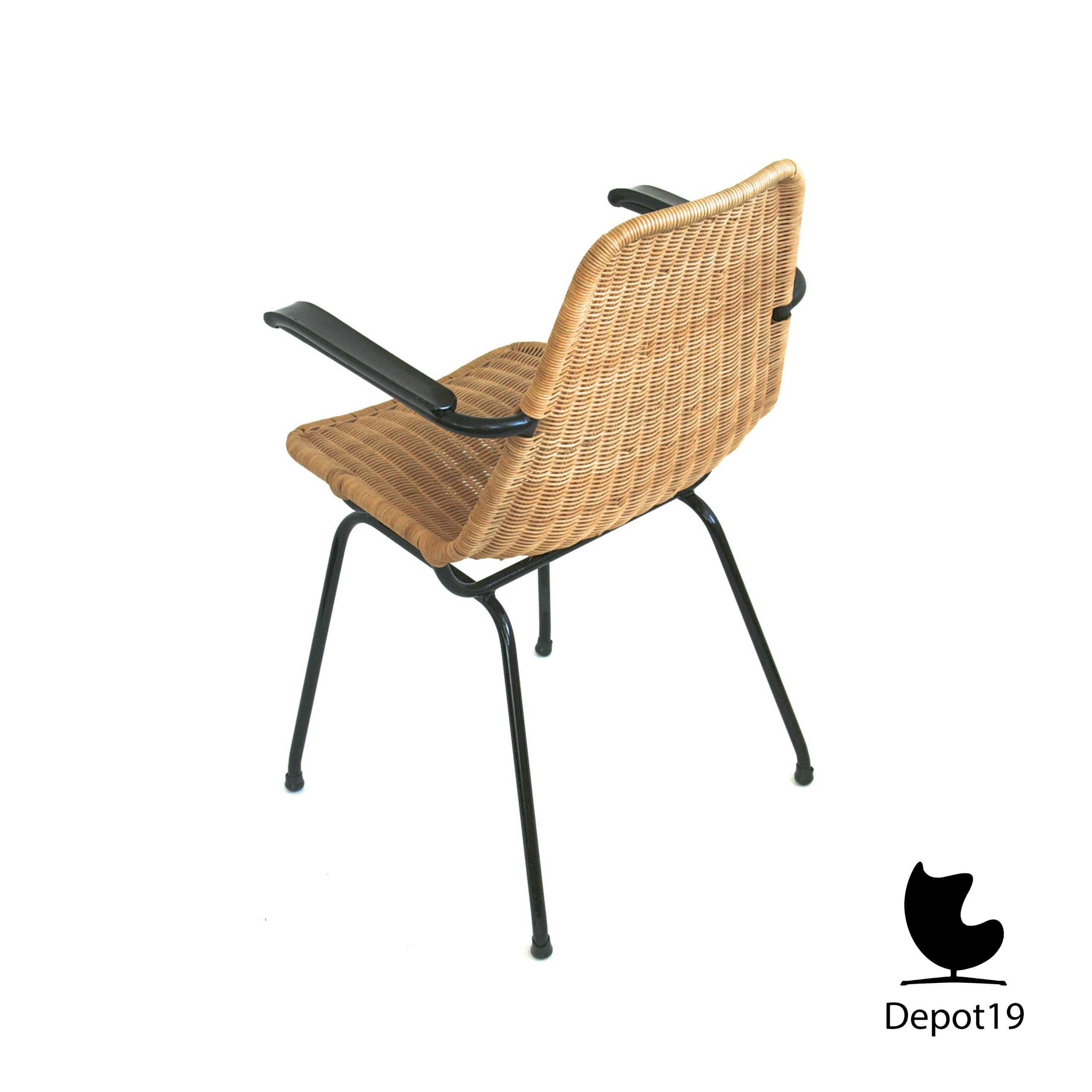 Gebroeders Jonkers rotan armstoel Dirk van Sliedregt 1950s - Afbeelding 6