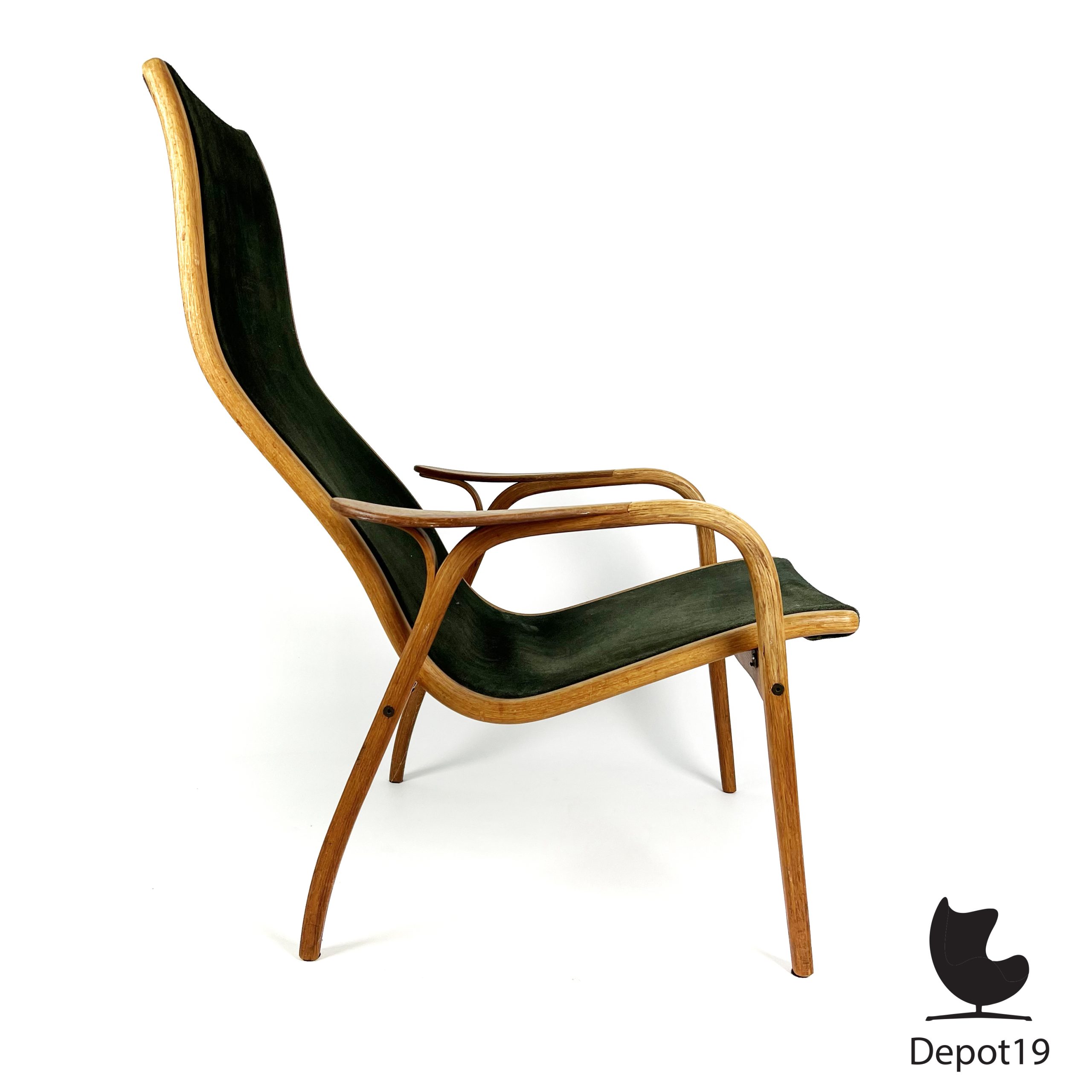 Yngve Ekström Swedese Lamino fauteuil groen 1950s - Afbeelding 2