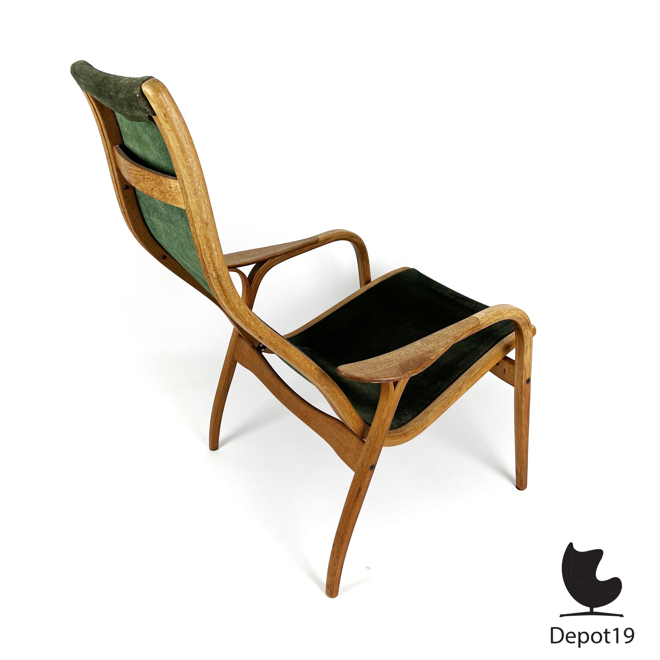 Yngve Ekström Swedese Lamino fauteuil groen 1950s - Afbeelding 5