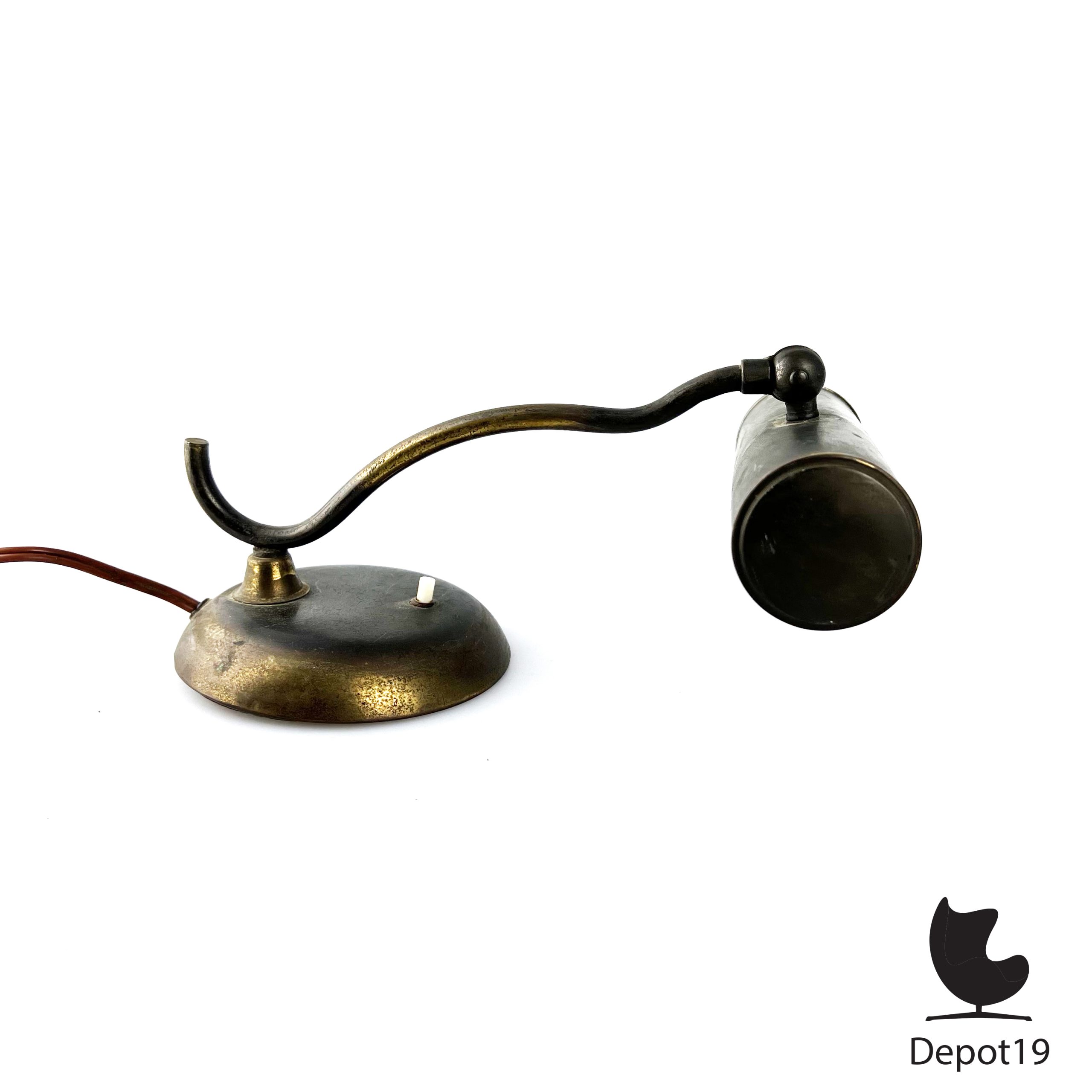 Pianolamp Herda Art Deco bureaulamp messing antiek - Afbeelding 2