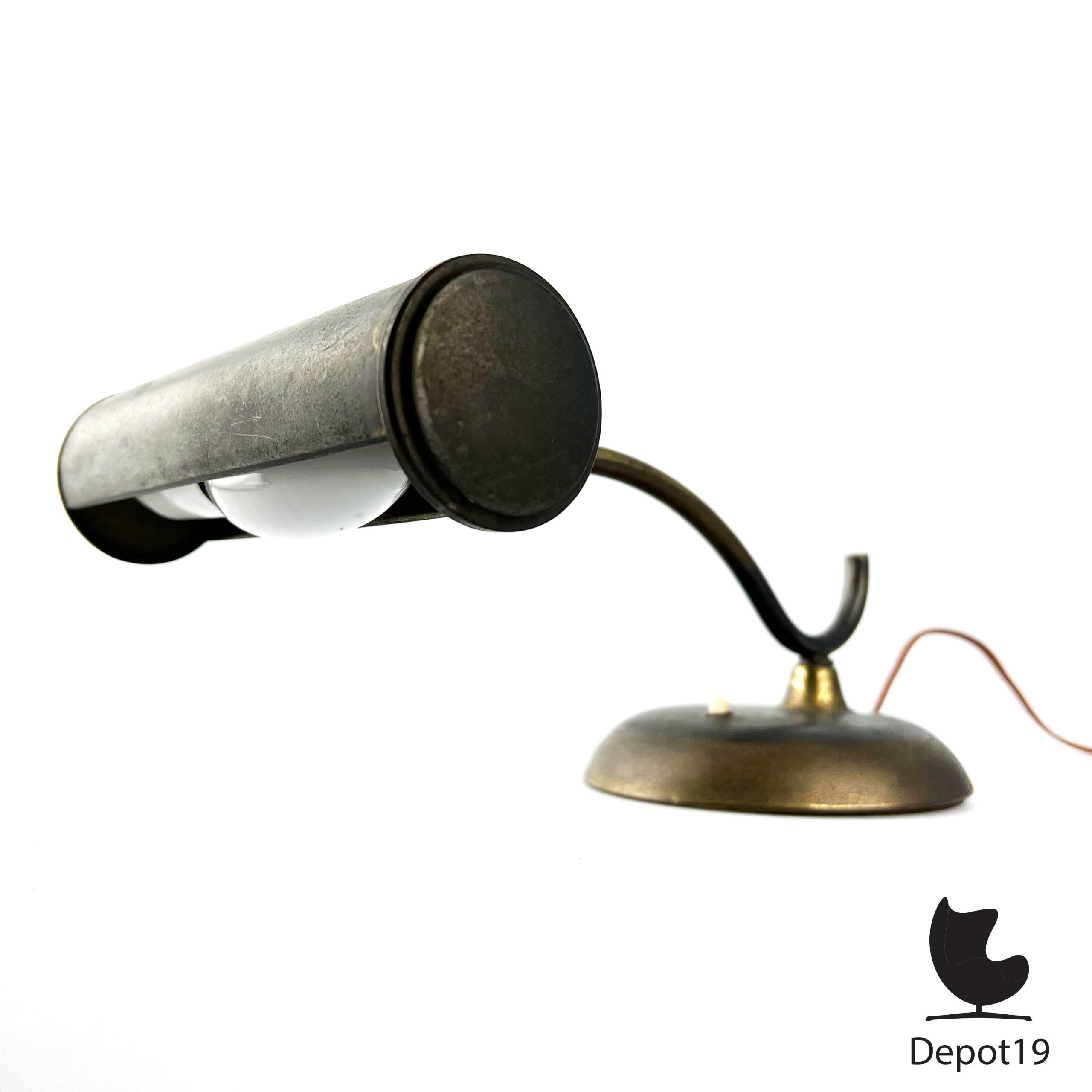 Pianolamp Herda Art Deco bureaulamp messing antiek - Afbeelding 5