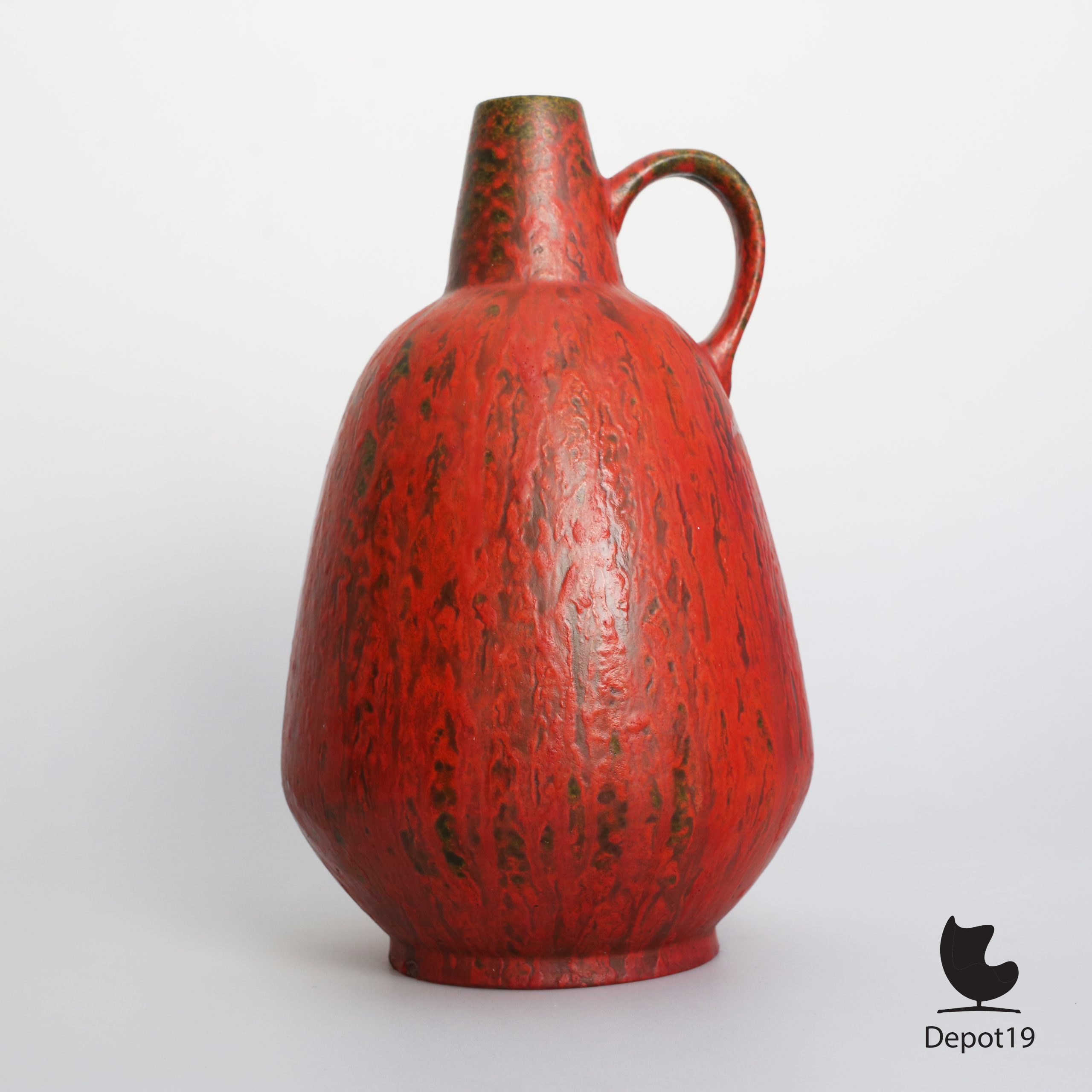 Kurt Tschorner Ruscha 320 vaas groot vulkano vat lava keramiek - Afbeelding 2