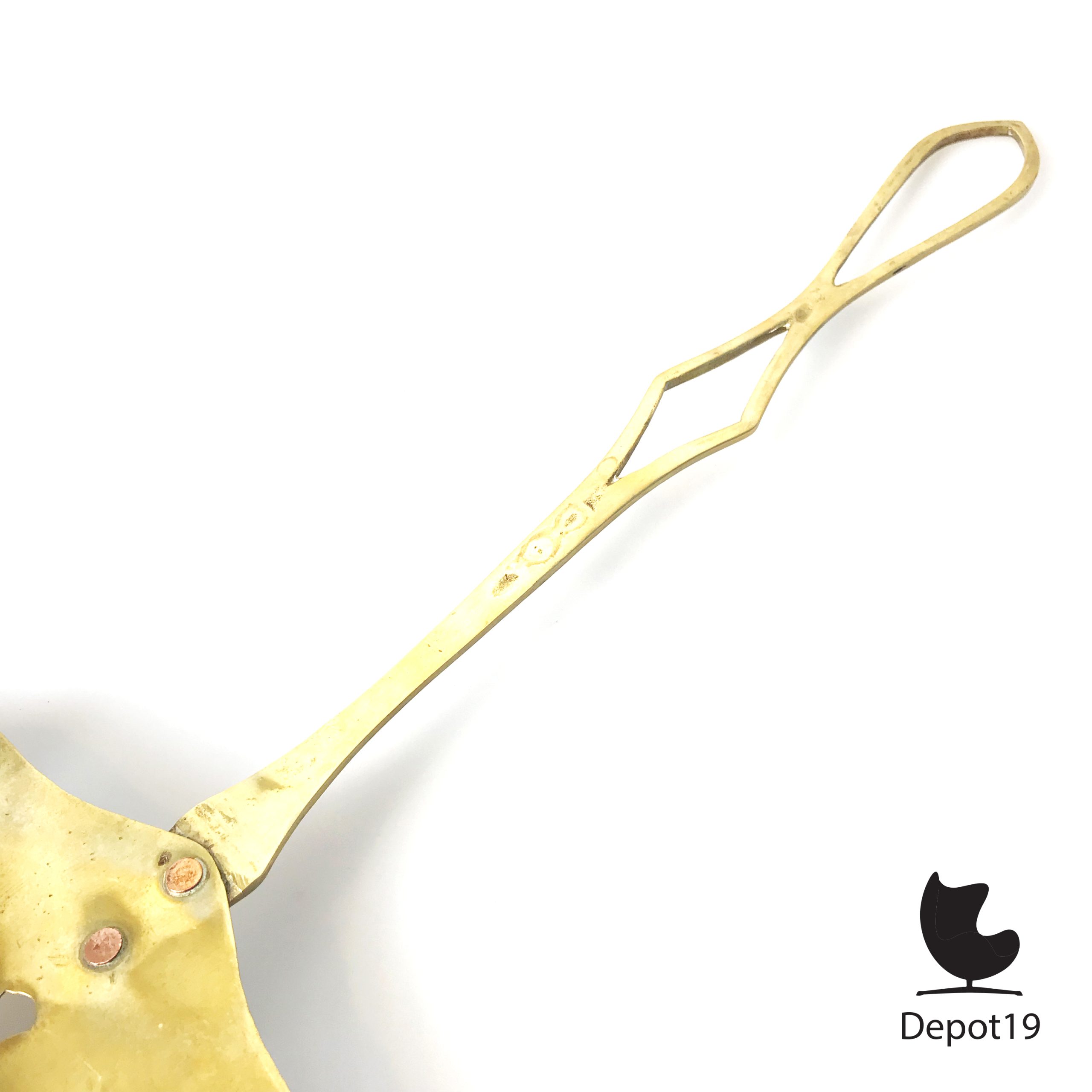 Antieke Nederlandse messing schuimspaan - Afbeelding 5