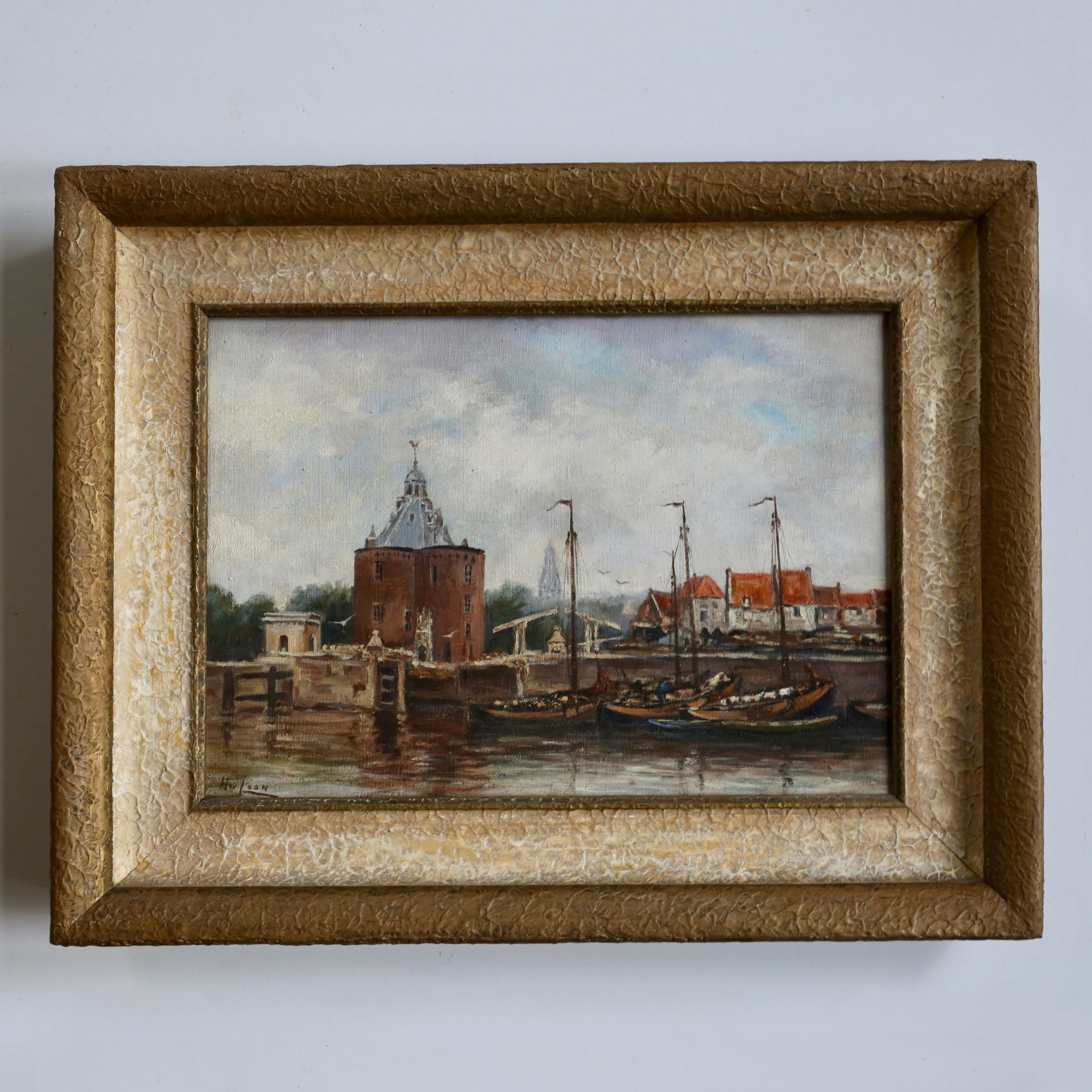 Van Loon Schilderij Enkhuizen haven en Drommedaris