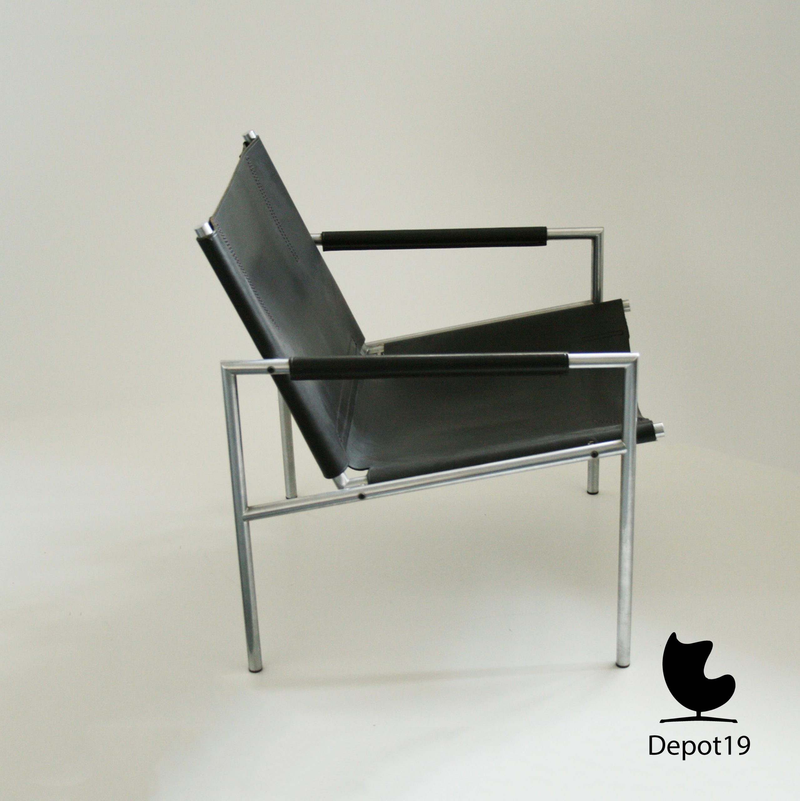 Martin Visser SZ02 Fauteuil Spectrum Dutch zwart leer - Afbeelding 2