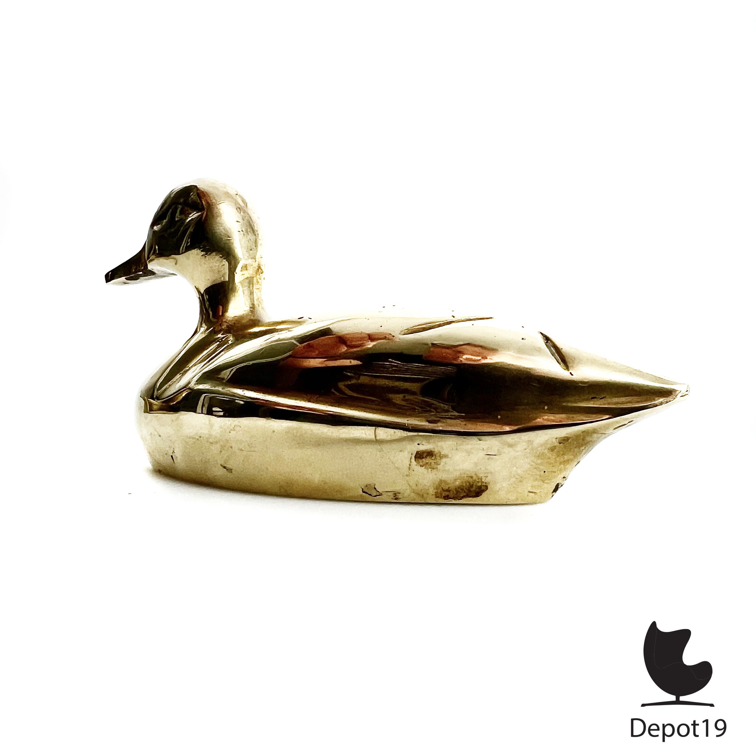 Messing beeld eend vintage jaren zeventig - Afbeelding 5