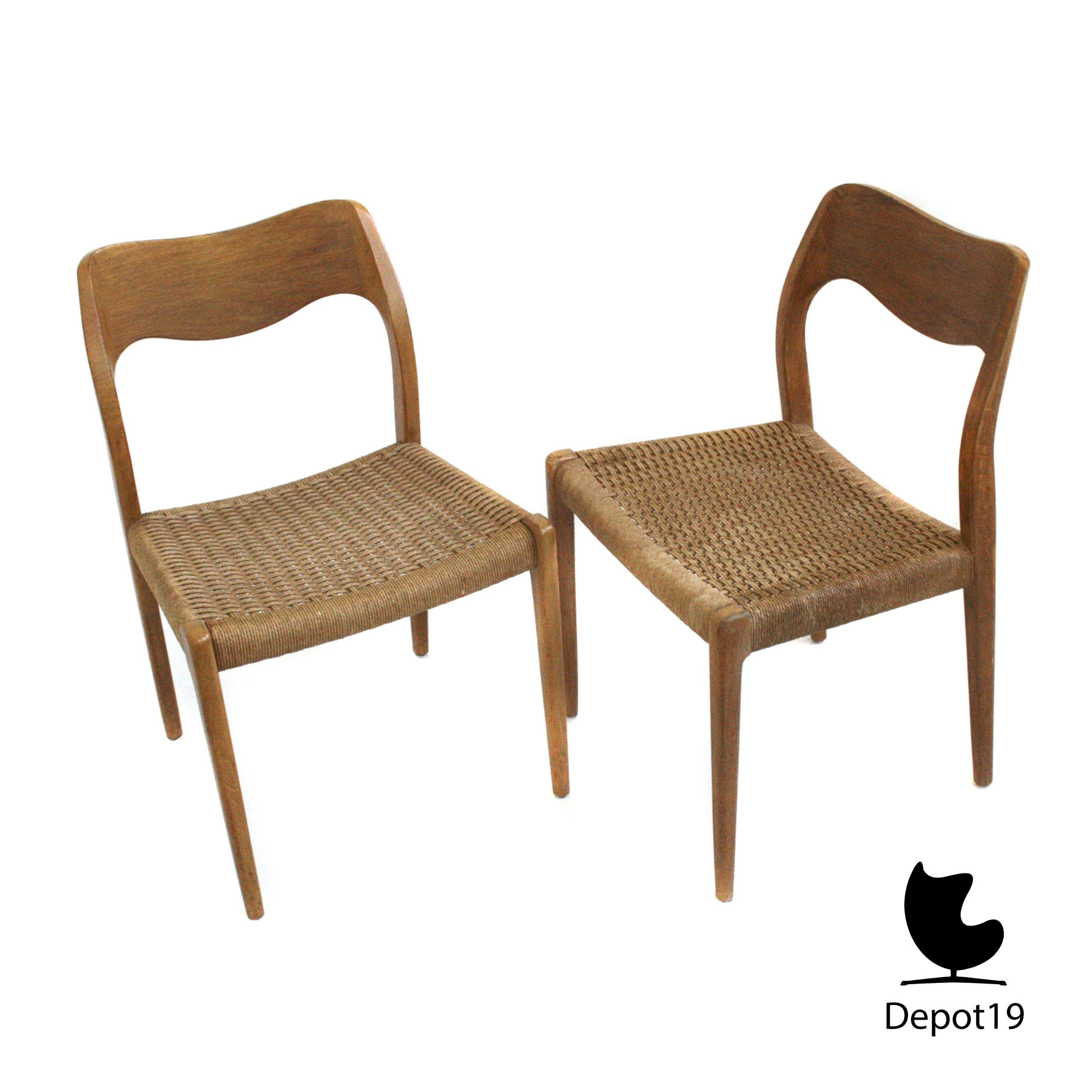 Niels Moller model 71 Moller Mobelfabrik teak stoel 1950s - Afbeelding 5