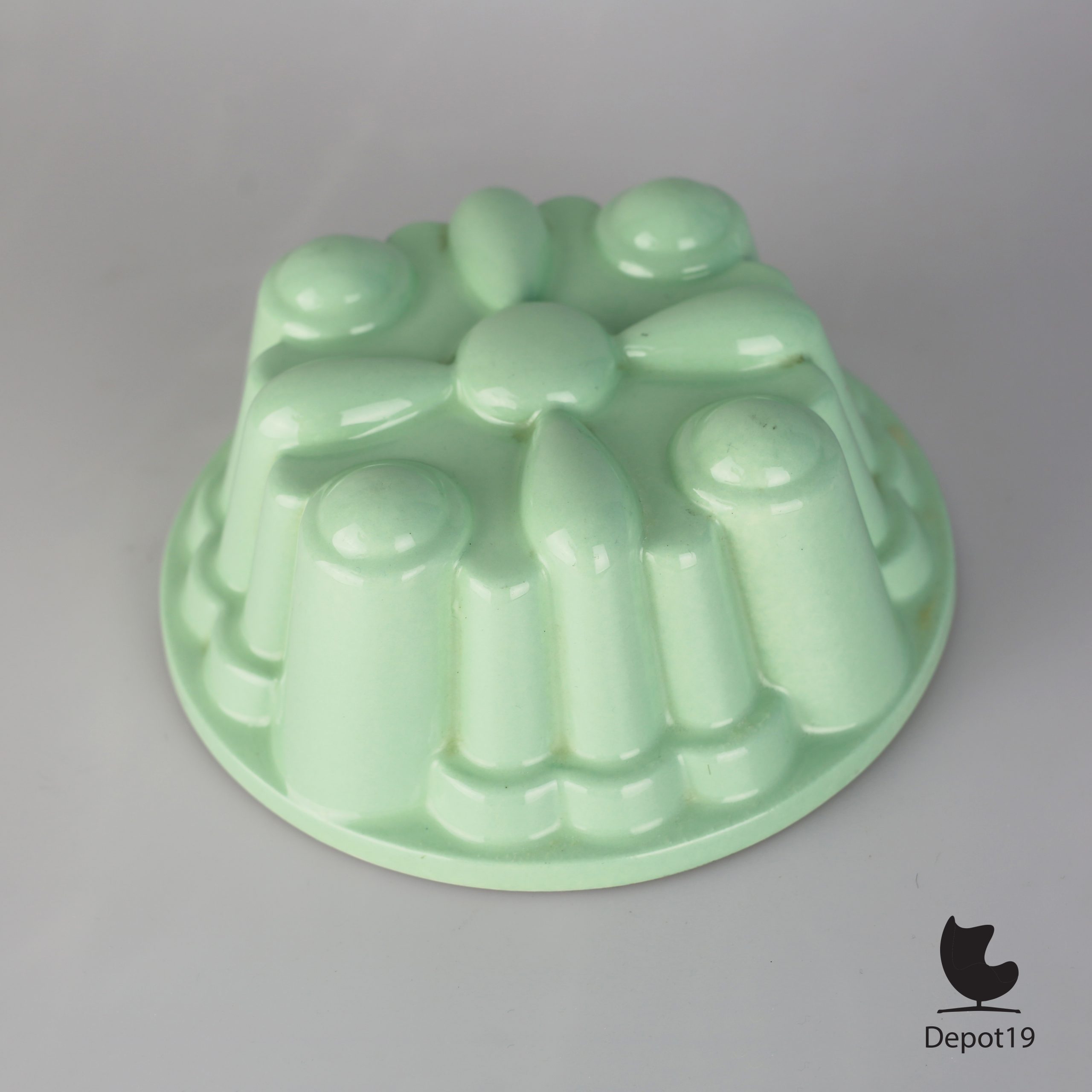 Pastel puddingvorm 165 Regout keramiek Maastricht groen - Afbeelding 2