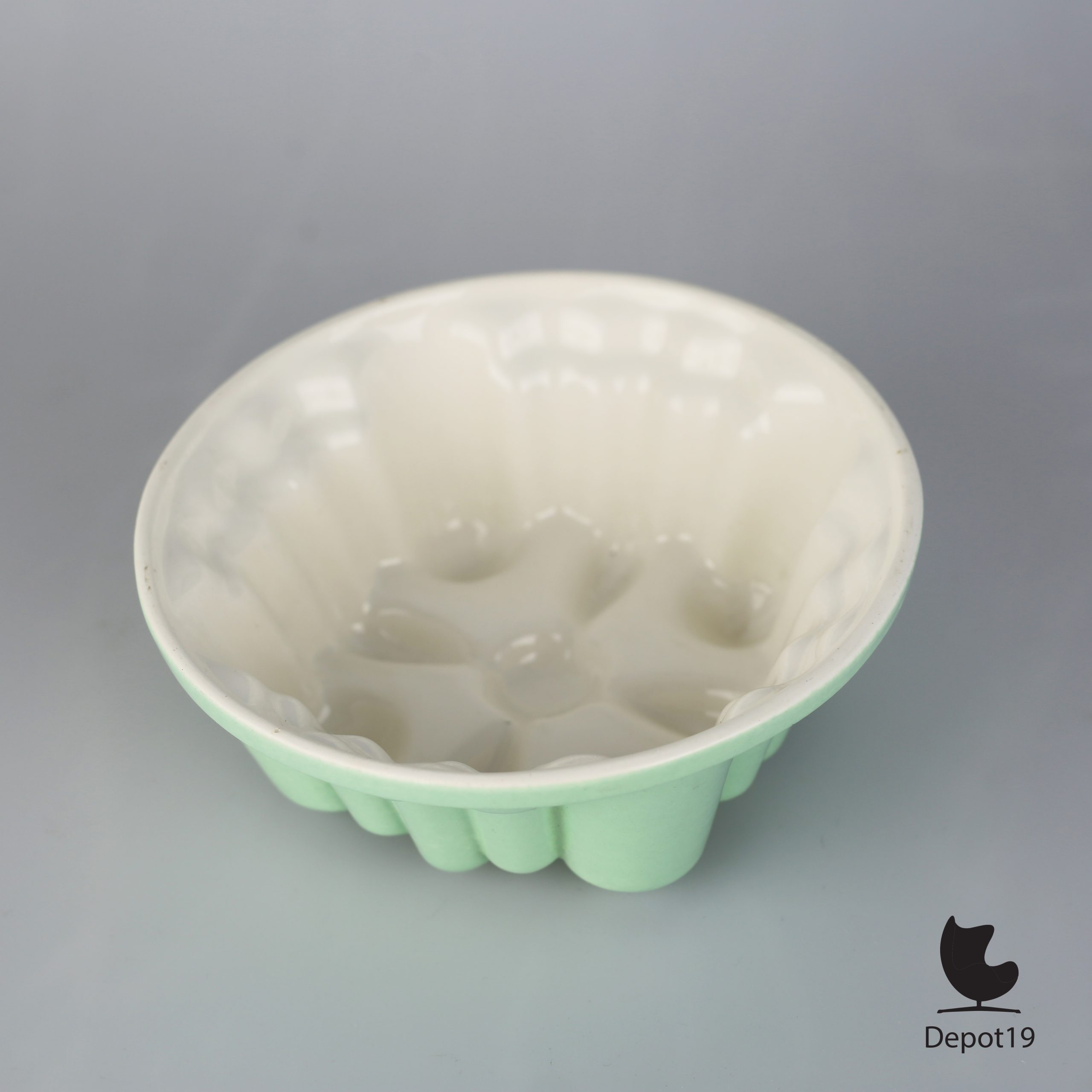 Pastel puddingvorm 165 Regout keramiek Maastricht groen - Afbeelding 5