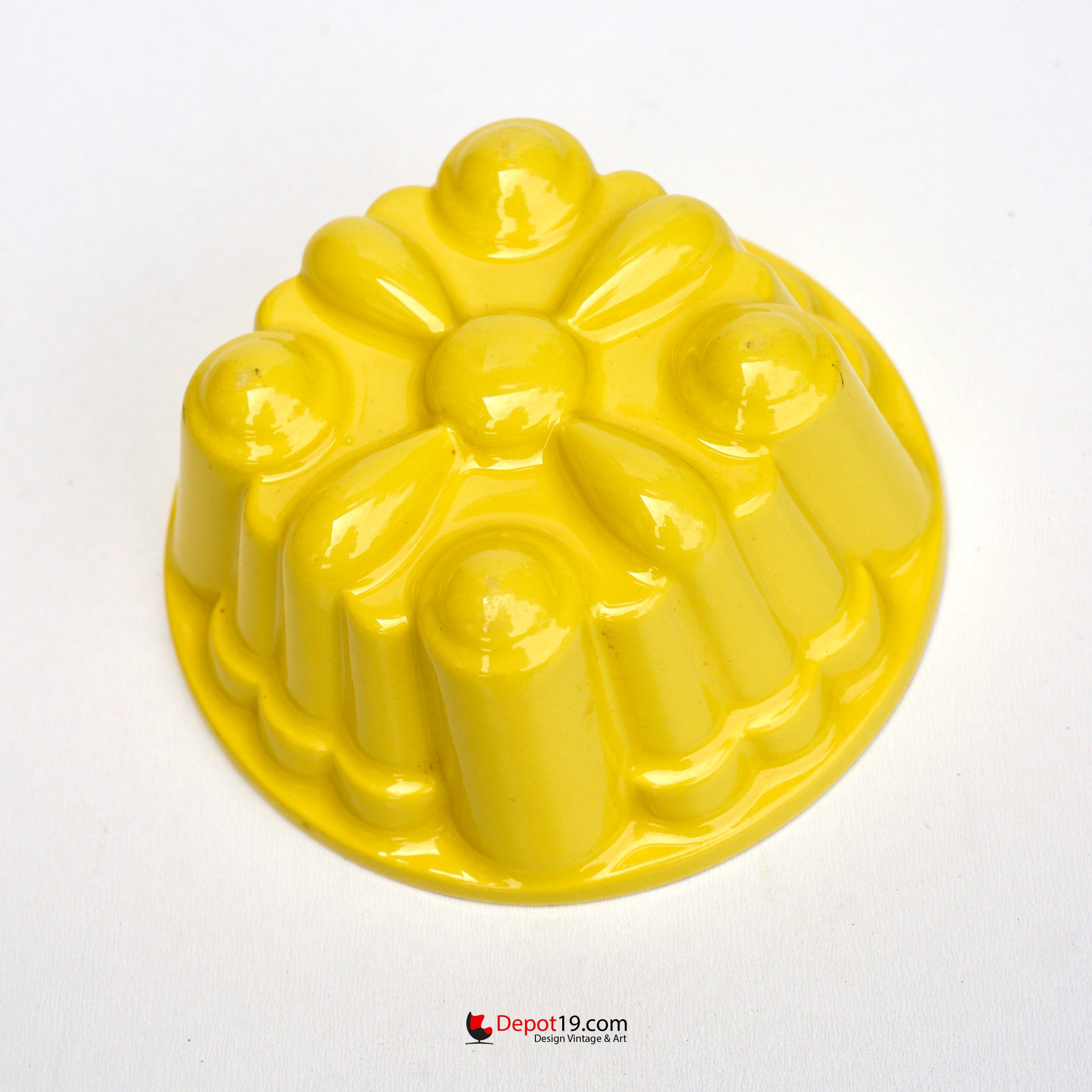 Pastel puddingvorm 165 Regout keramiek Maastricht geel - Afbeelding 4