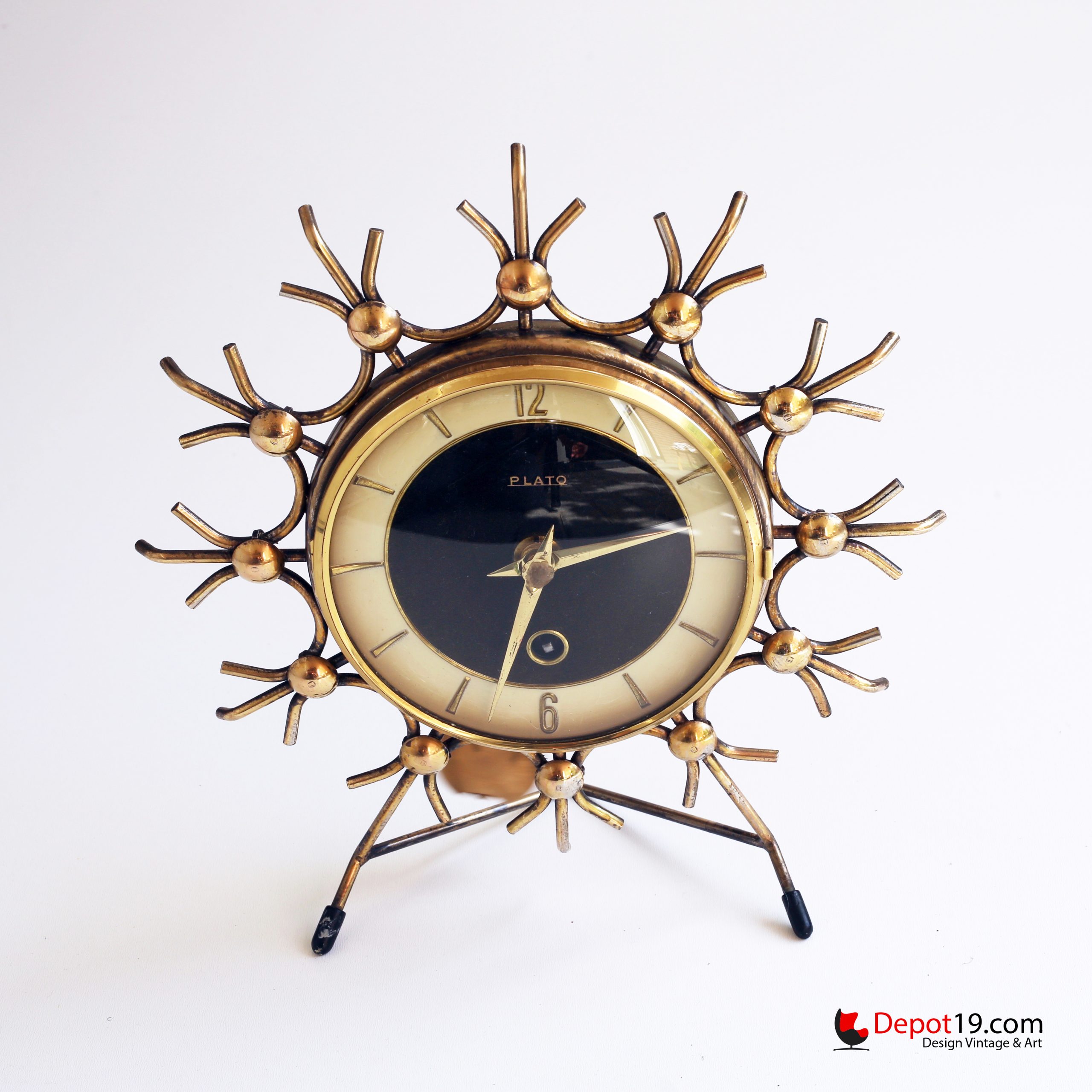 Mid century Starburst klok Zonnestralen uit 50er jaren - Afbeelding 4