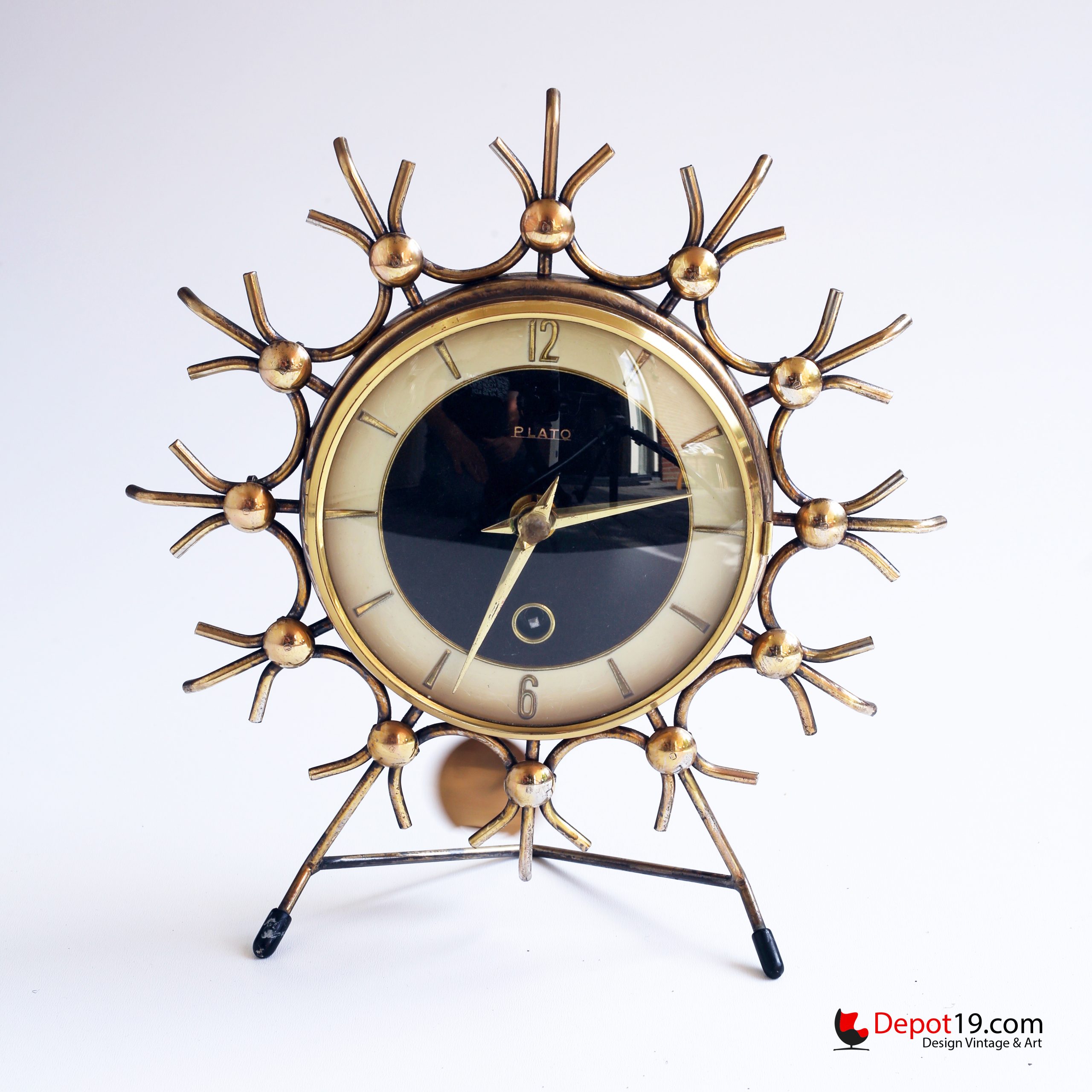 Mid century Starburst klok Zonnestralen uit 50er jaren