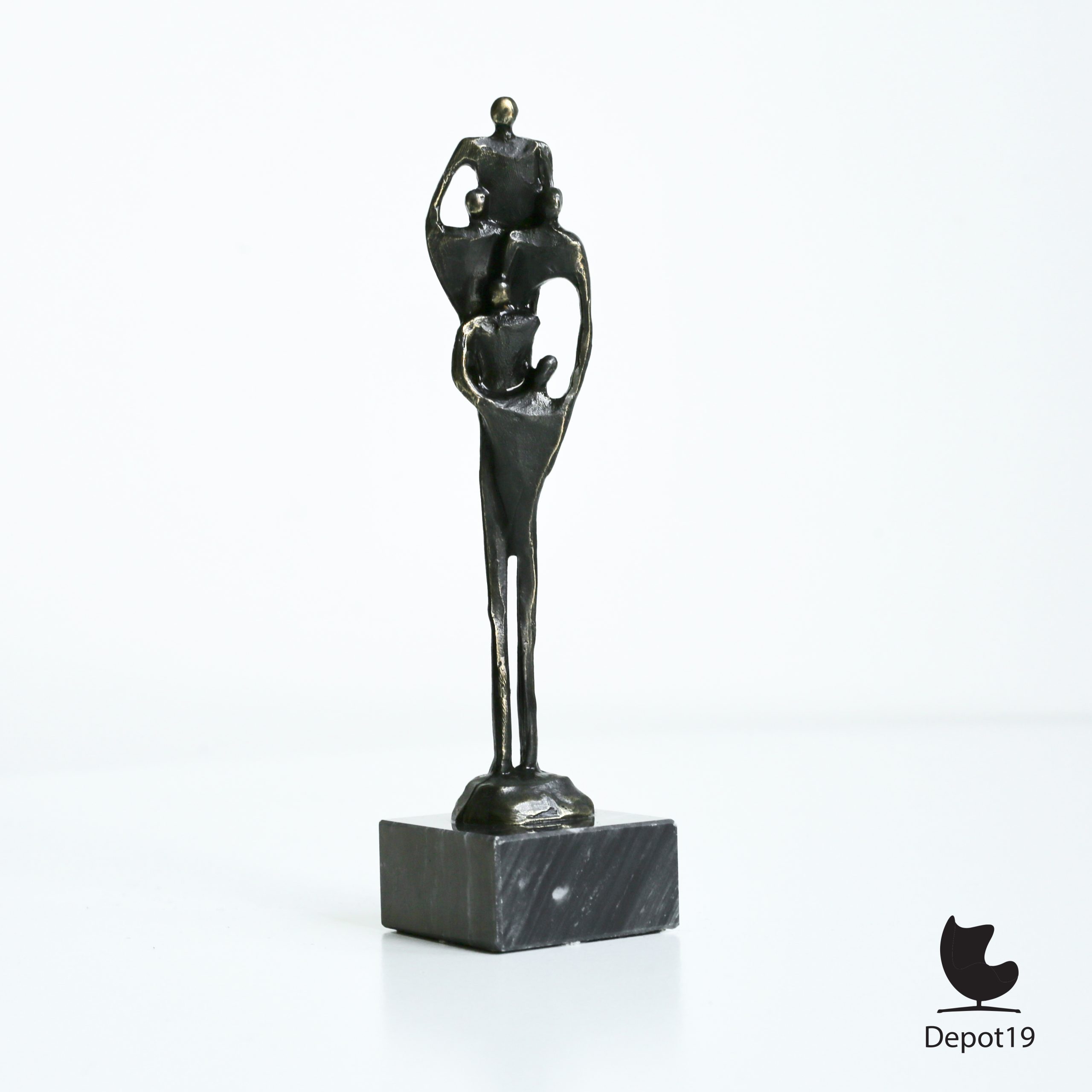 Corry Ammerlaan bronzen sculptuur Artihove Het Gezin 1980s - Afbeelding 3