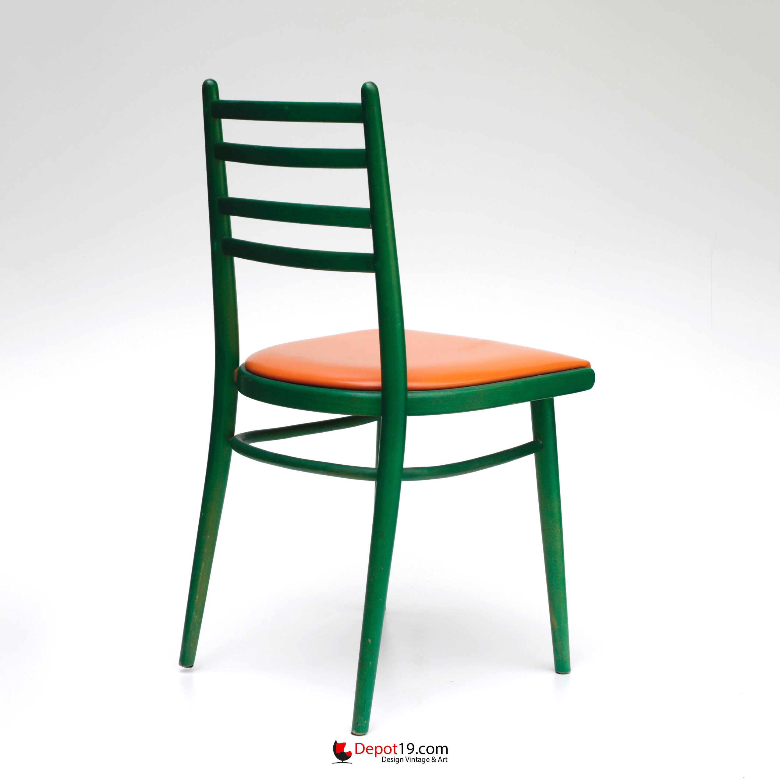 Antonin Suman Thonet stoel groen 1950s - Afbeelding 5