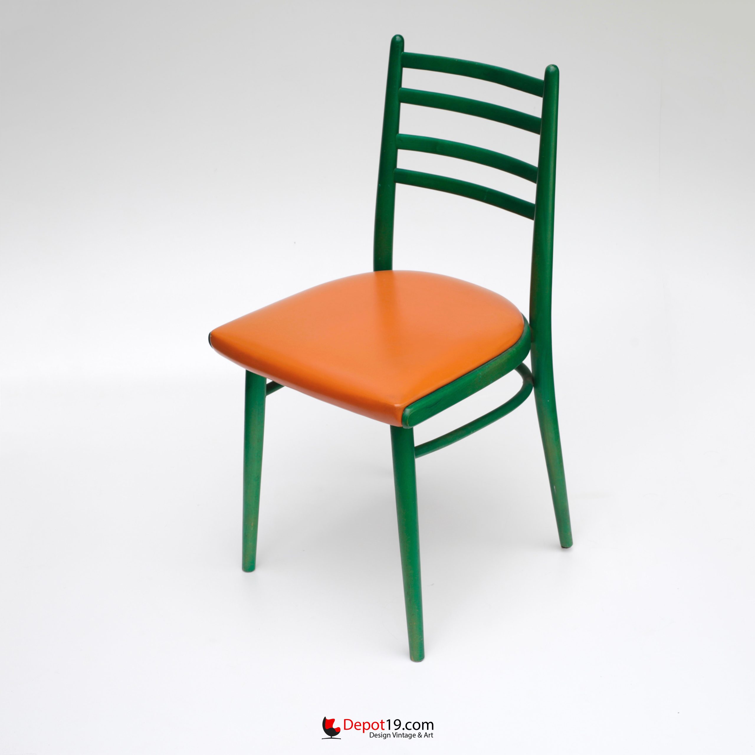 Antonin Suman Thonet stoel groen 1950s - Afbeelding 2