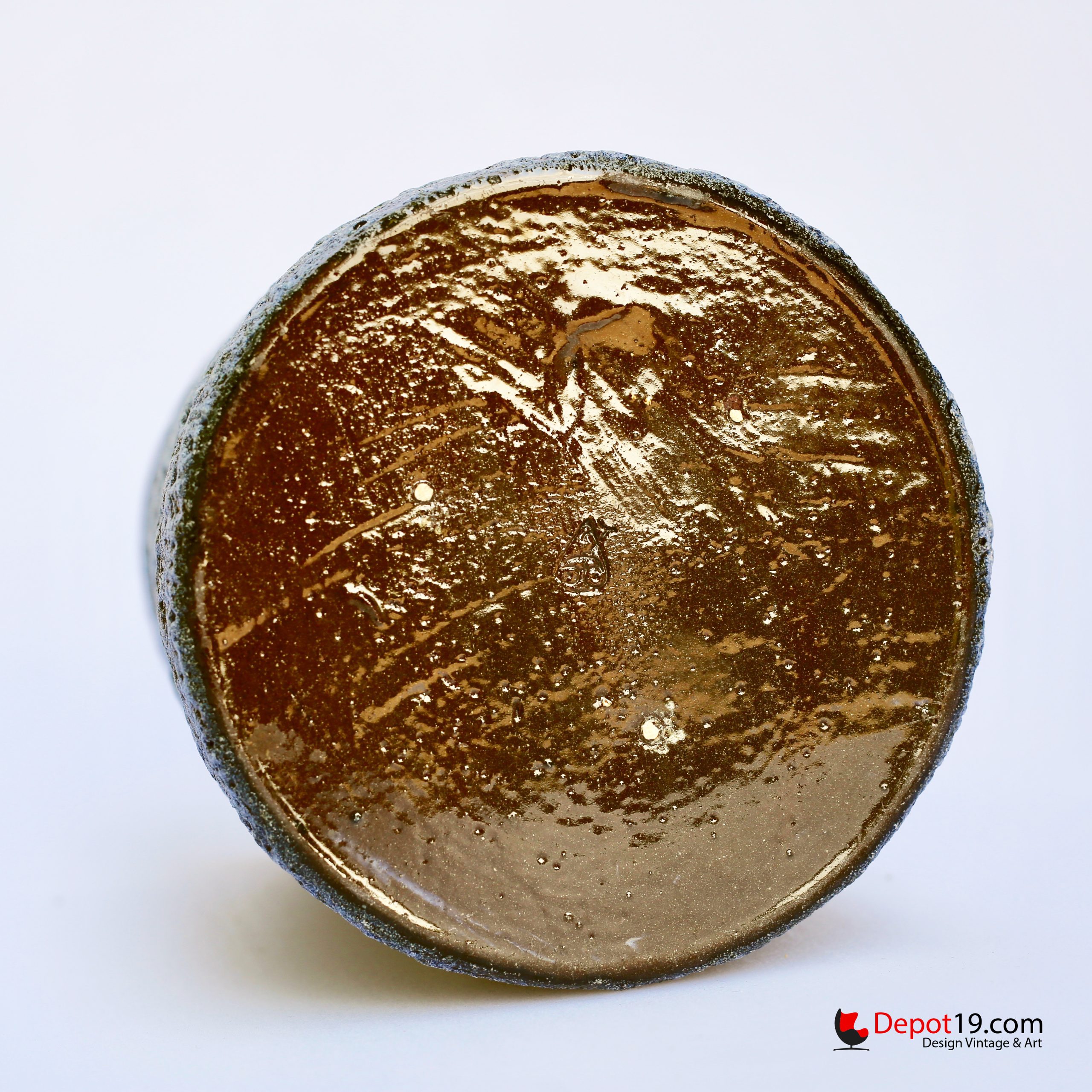 Henk Goosens Steenuil vaas keramiek Rijswijk Fat lava 1950s - Afbeelding 5