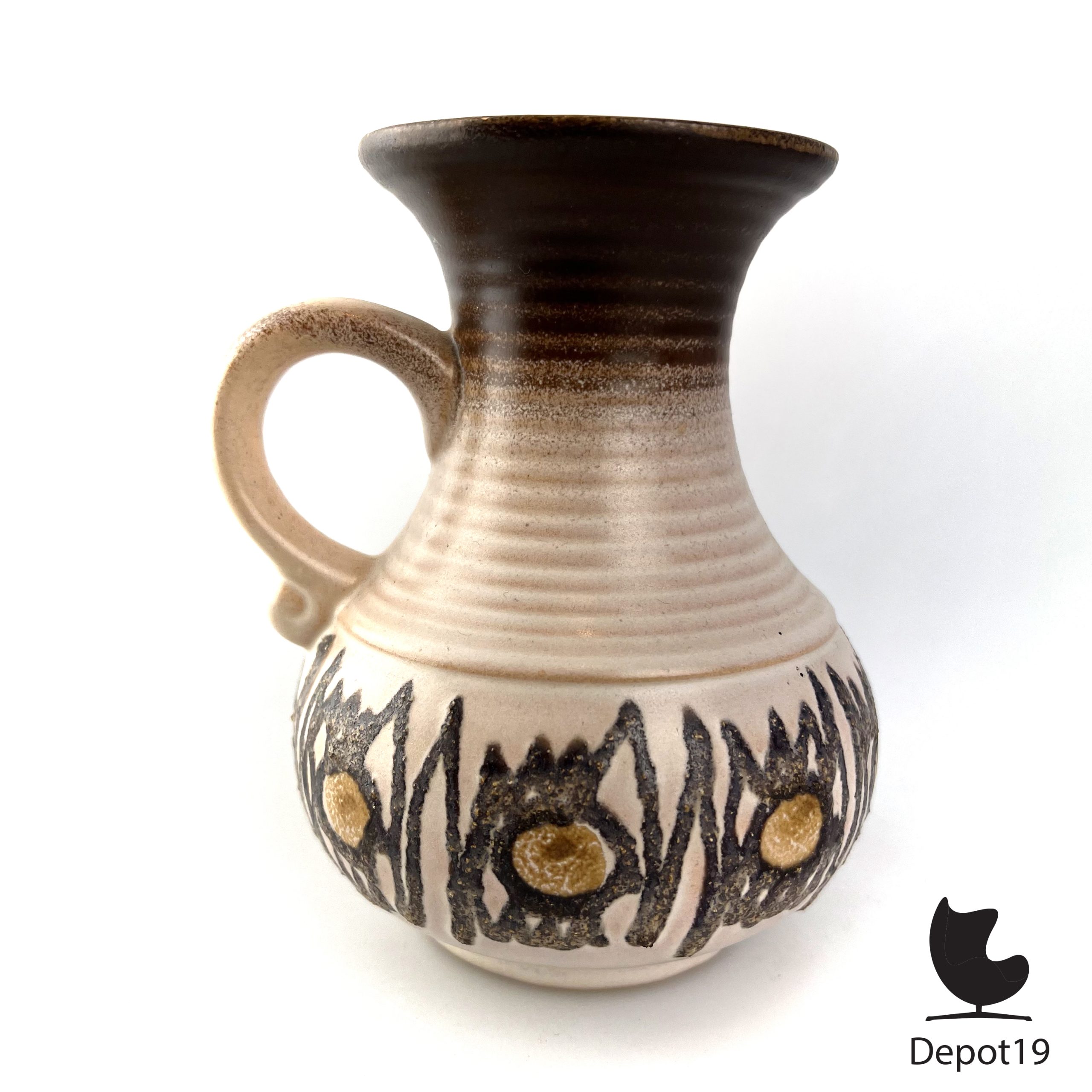 VEB Haldensleben keramiek 4121-2 vaas middel groot 1960s - Afbeelding 3