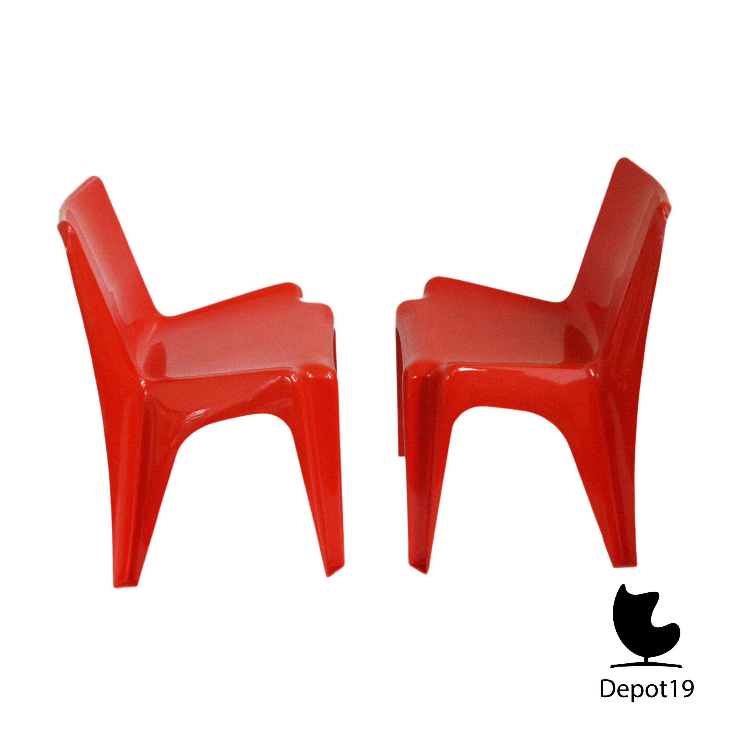 Helmut Batzner Bofinger BA1171 Rode stoel Origineel 1966 - Afbeelding 5