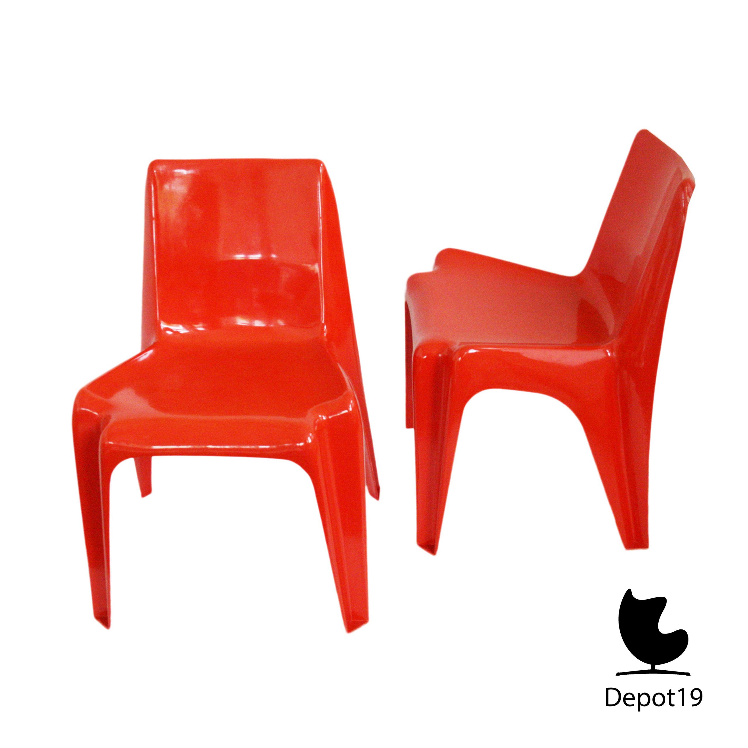 Helmut Batzner Bofinger BA1171 Rode stoel Origineel 1966 - Afbeelding 6