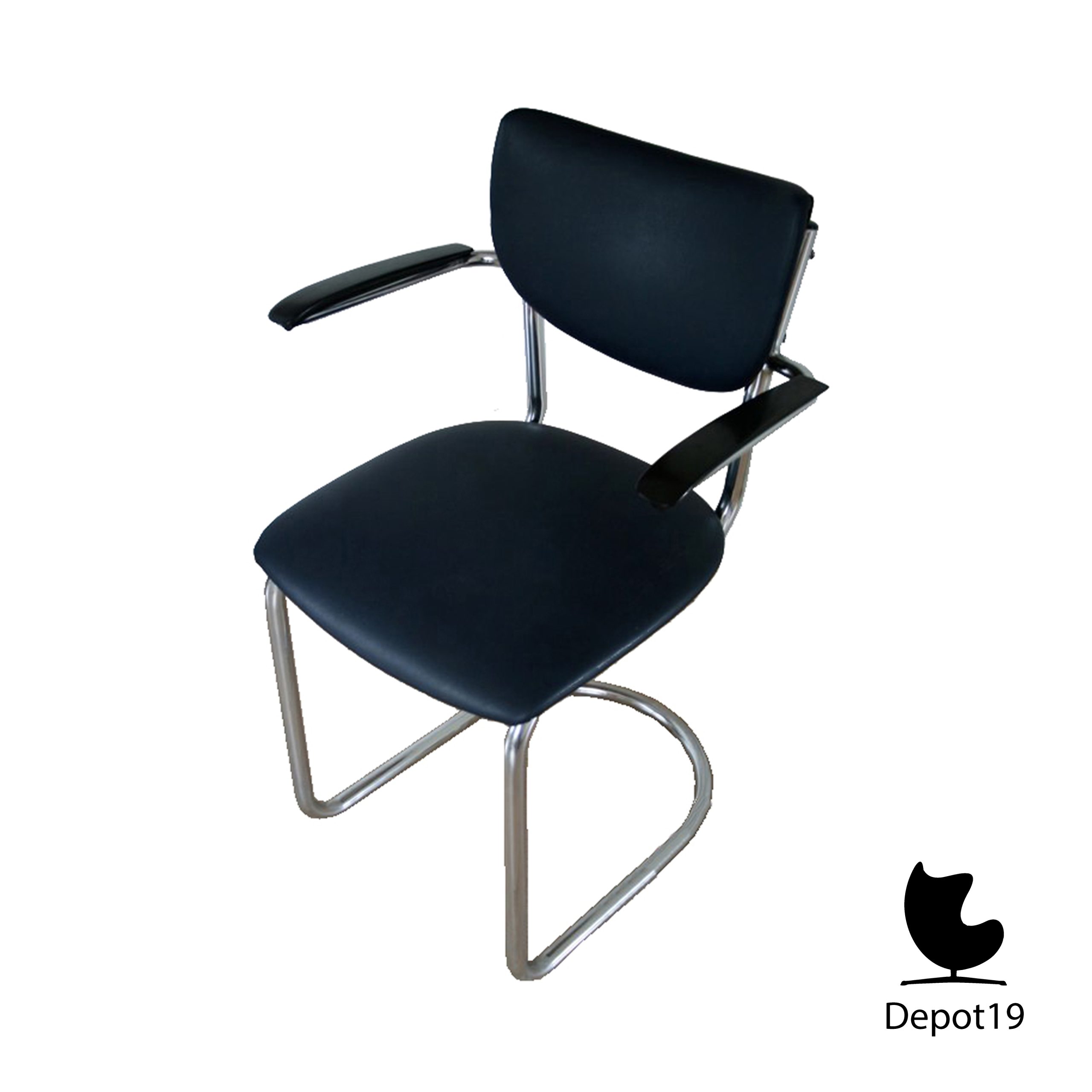 Gispen De Wit 3011-R stoel met armleggers 1960 - Afbeelding 2