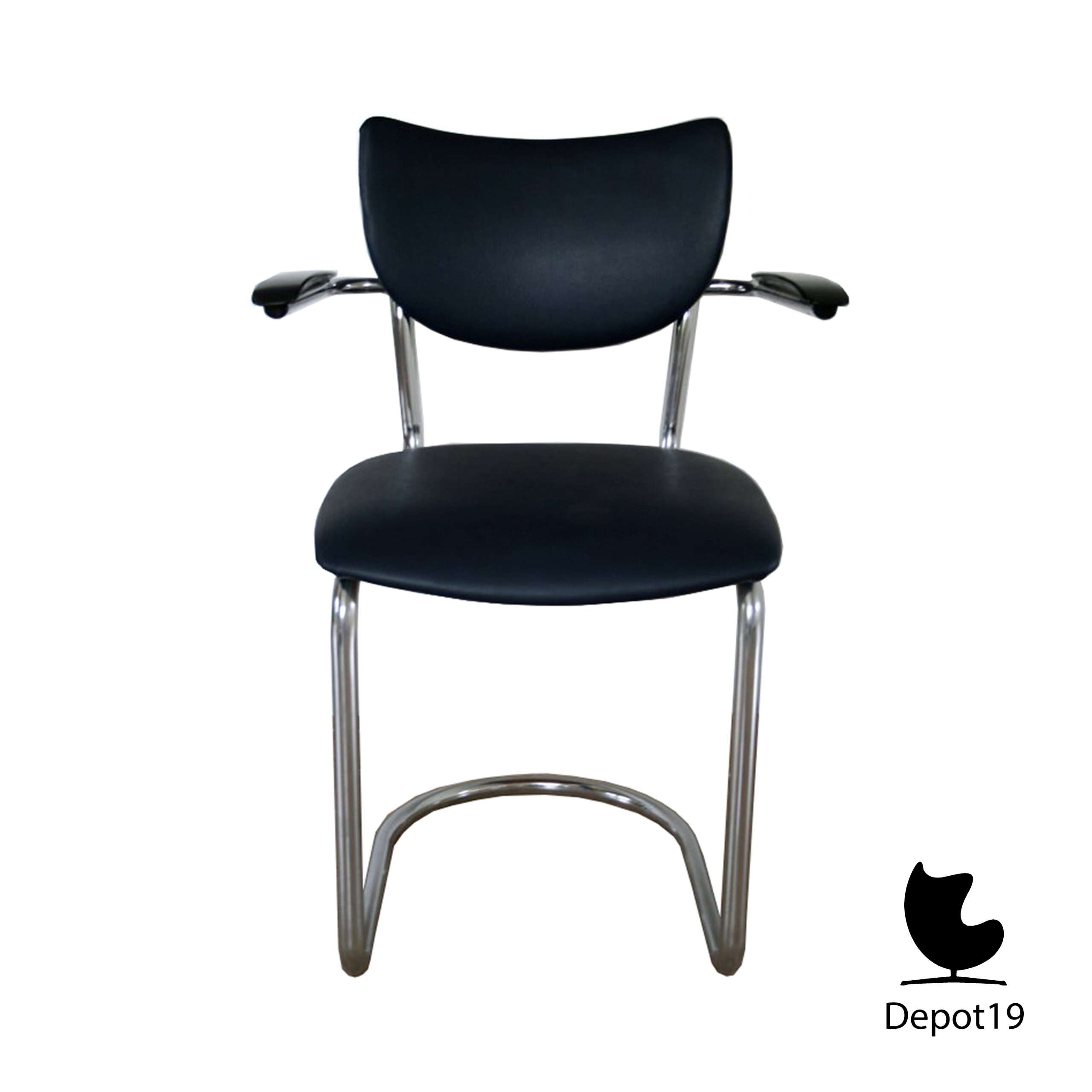 Gispen De Wit 3011-R stoel met armleggers 1960