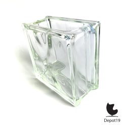 Alternative view of Glazen vaas brutalistische stijl vierkant vintage jaren zestig