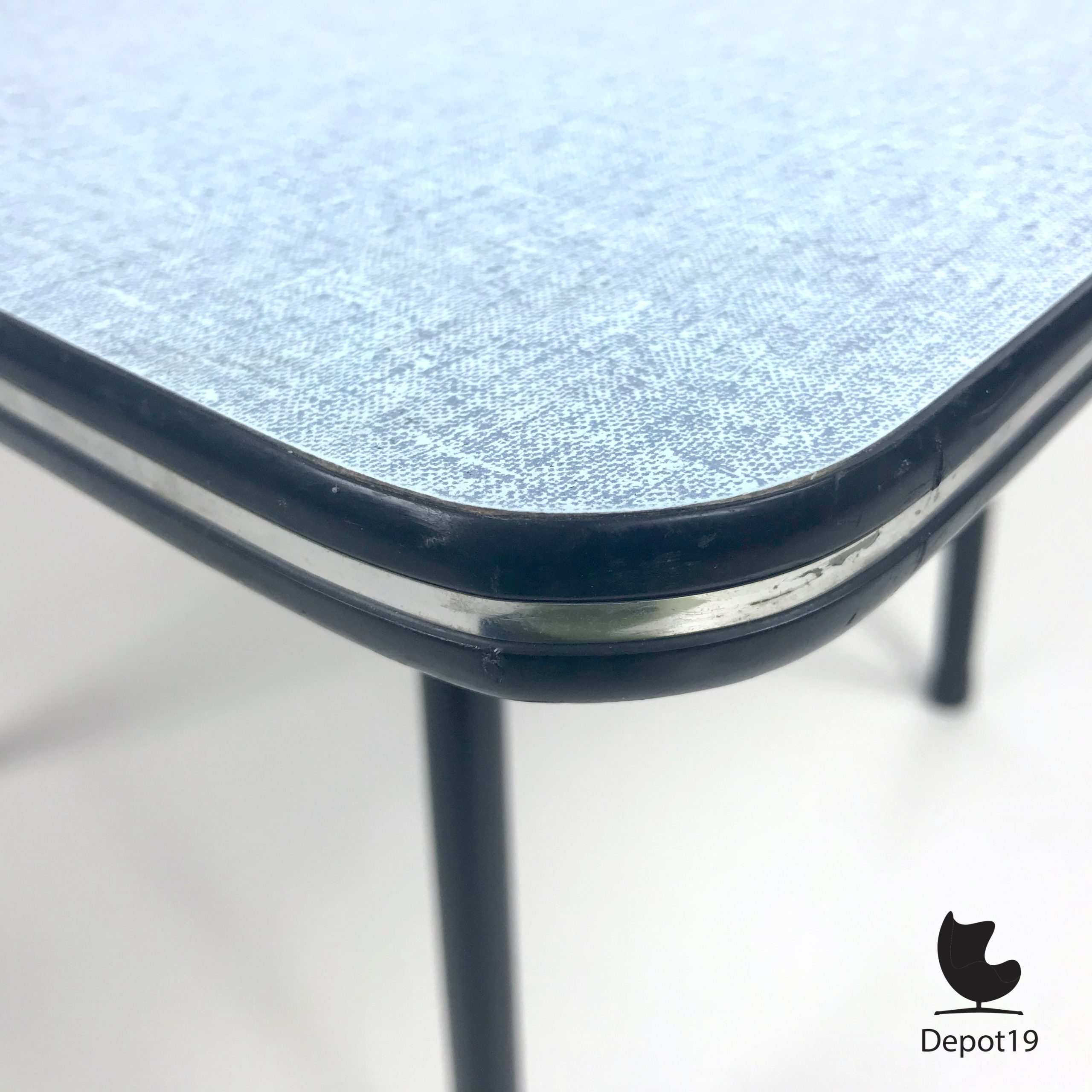 Blauw formica tafeltje 1950s - Afbeelding 5