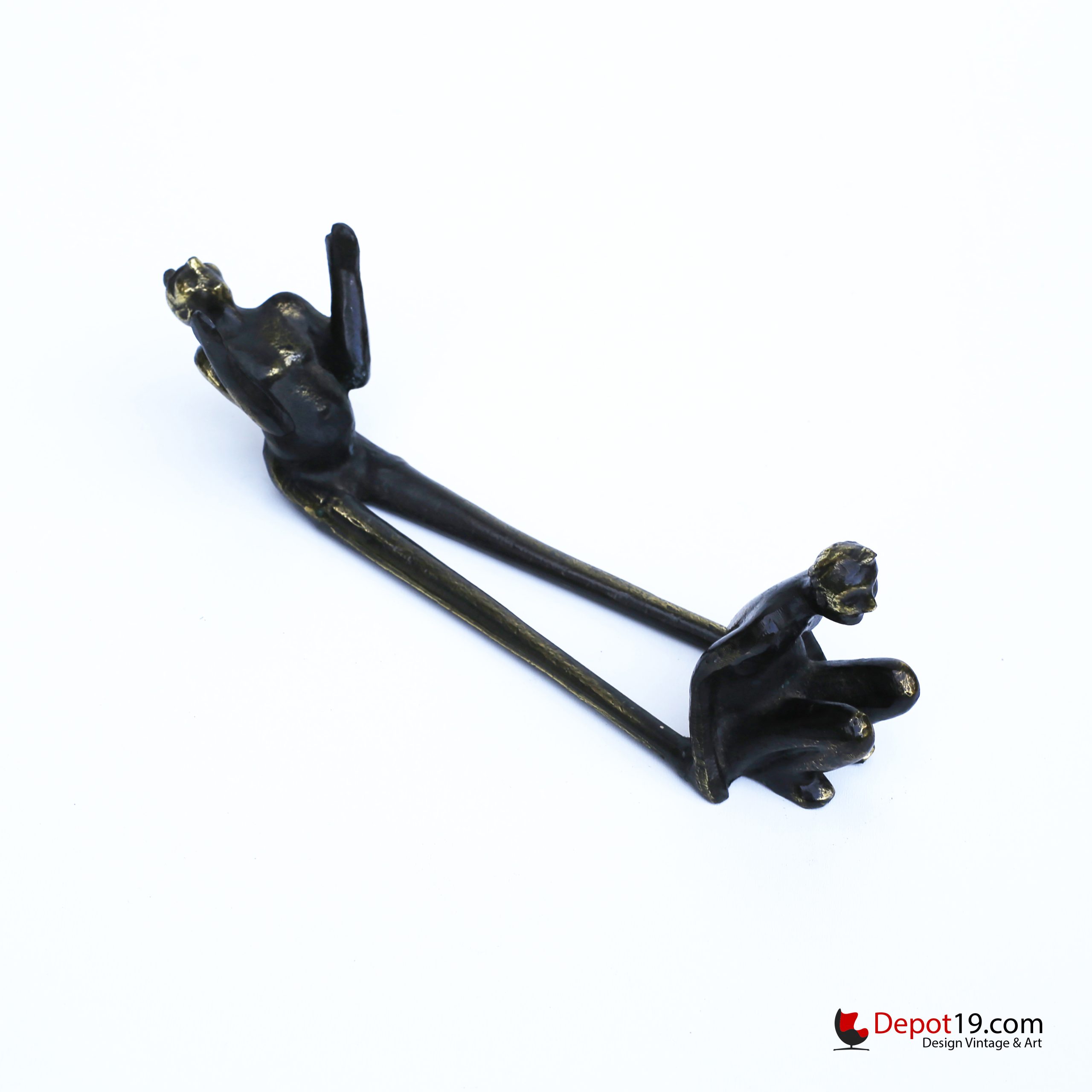 Bronzen sculptuur Corry Ammerlaan Artihove wijnflessenhouder 80s - Afbeelding 3