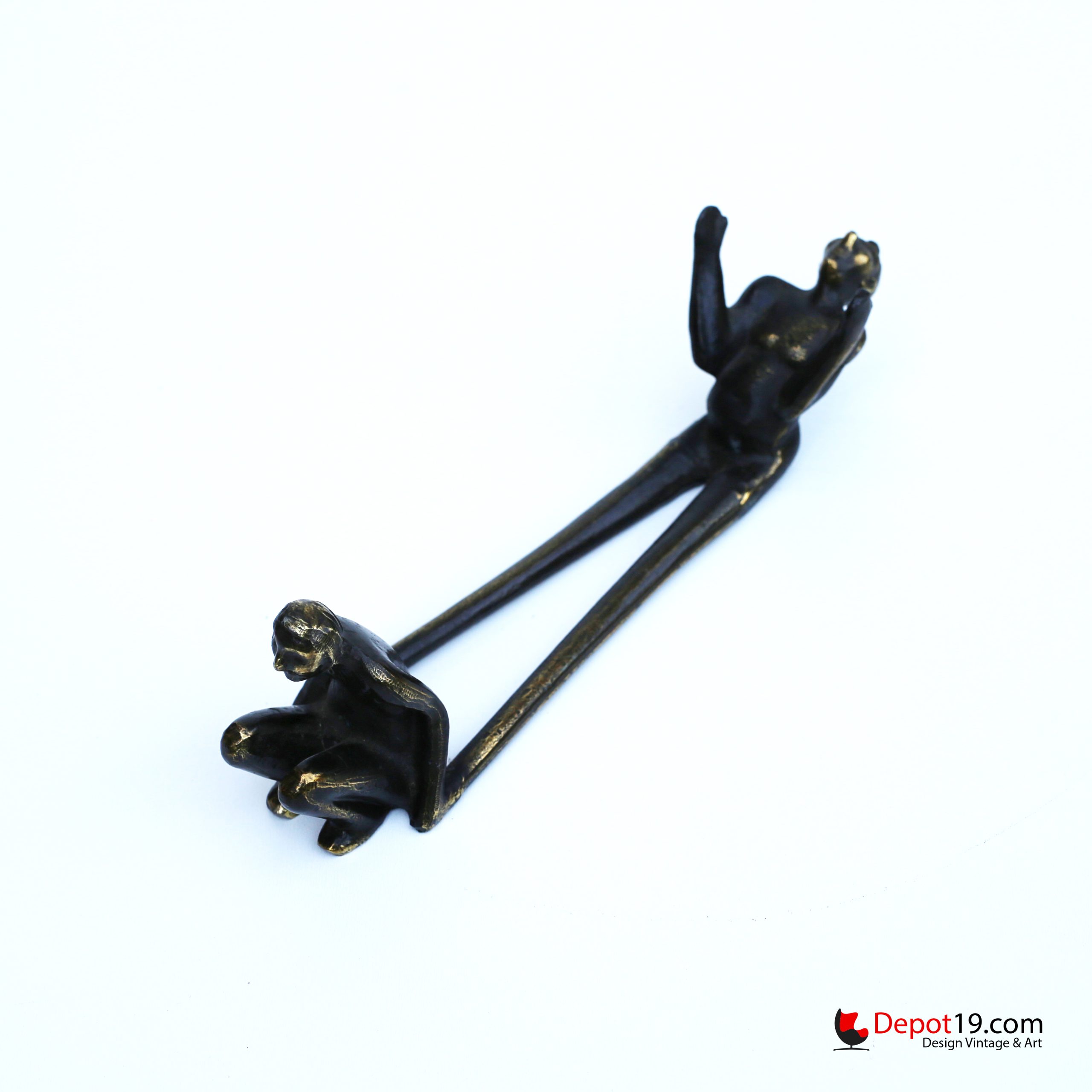 Bronzen sculptuur Corry Ammerlaan Artihove wijnflessenhouder 80s - Afbeelding 5