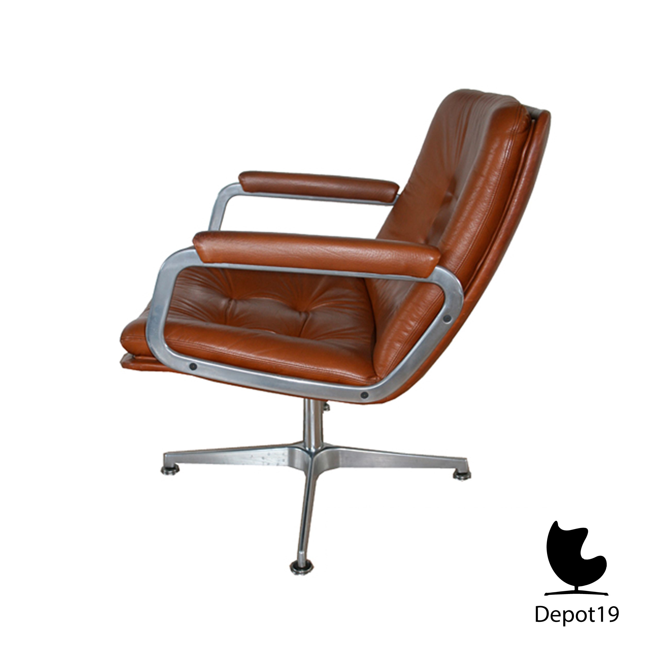 Geoffrey Harcourt fauteuil Artifort bruin leer - Afbeelding 2