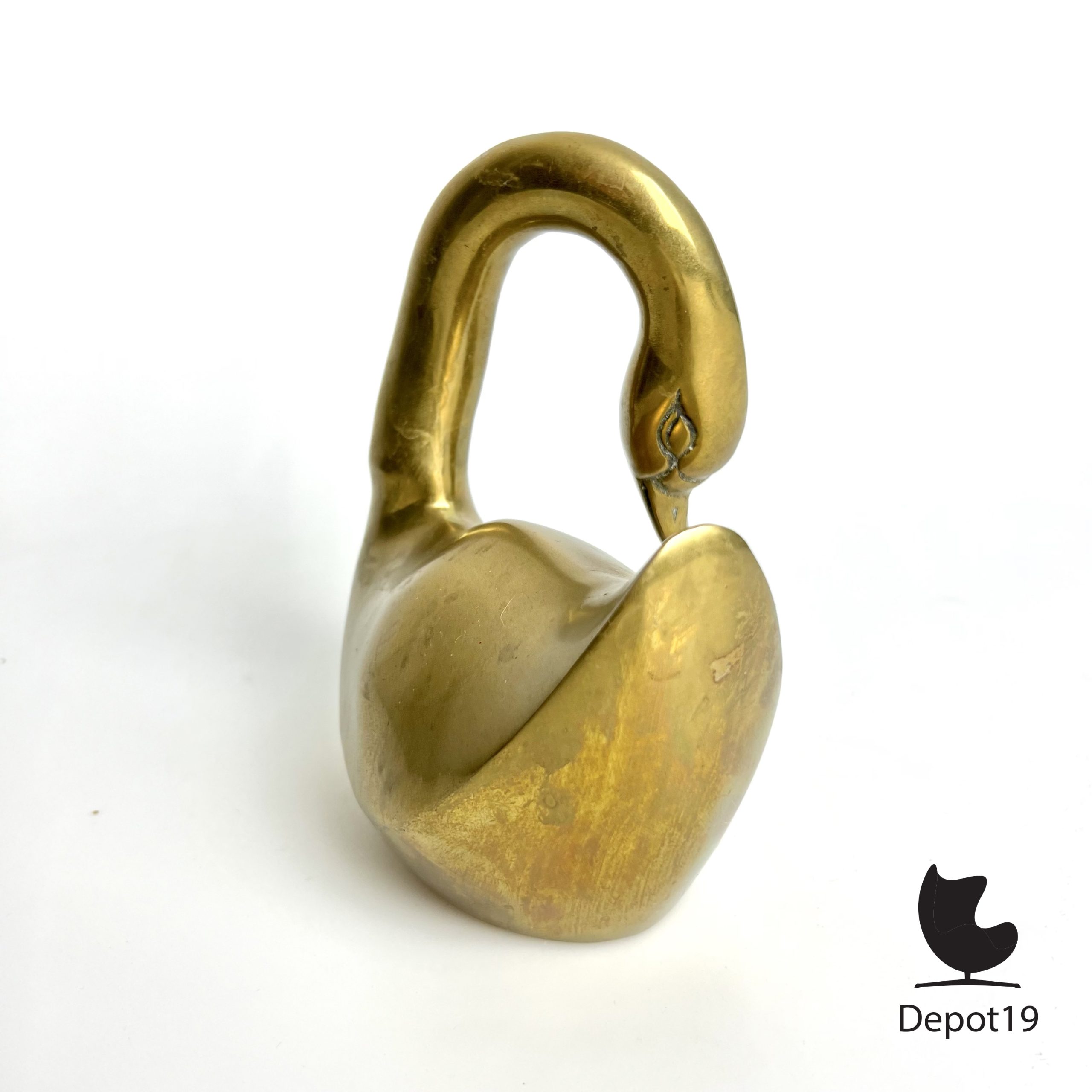 Messing beeld zwaan vintage - Afbeelding 3