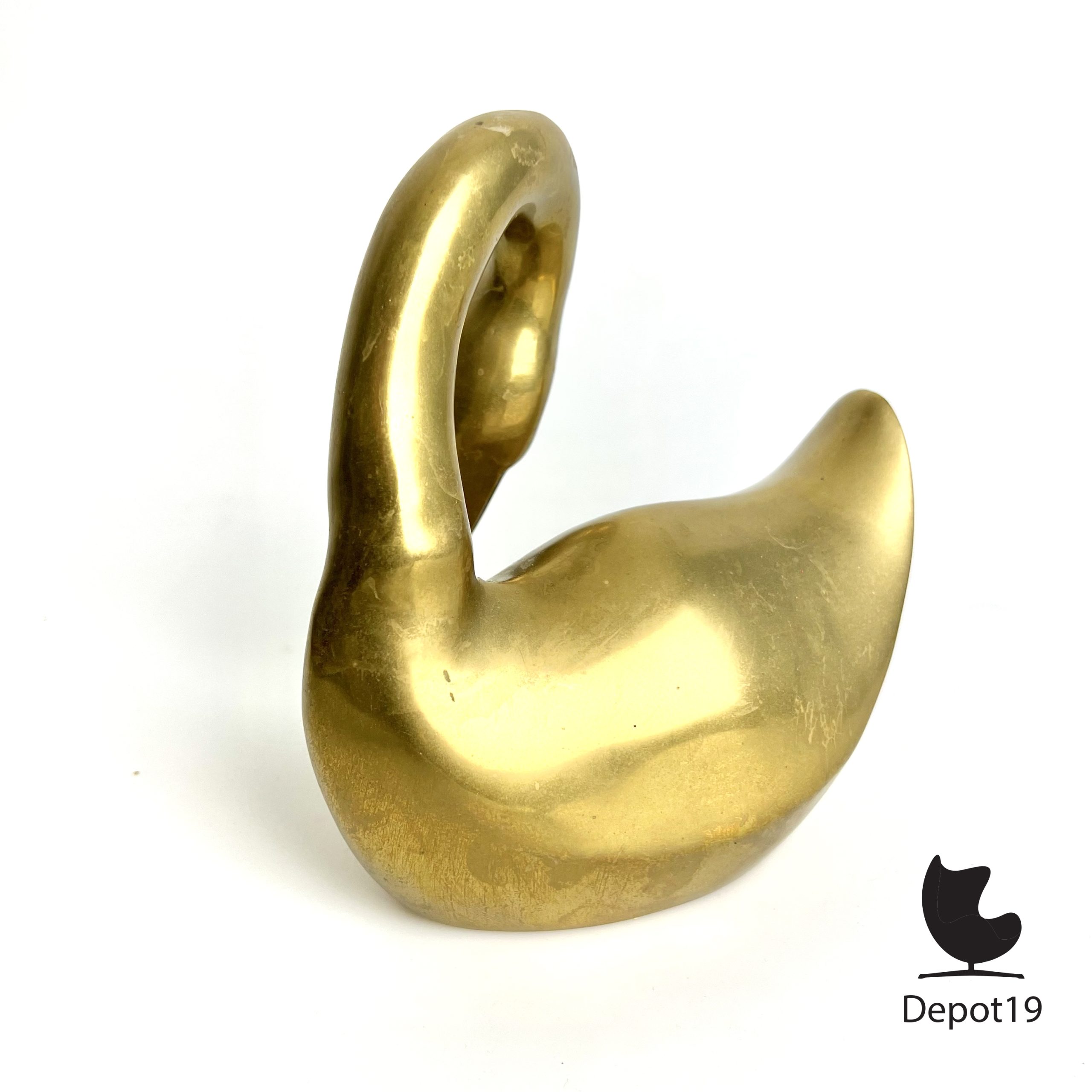 Messing beeld zwaan vintage - Afbeelding 6