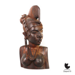 Fulani Vrouw Houten sculptuur gesneden uit ebbenhout 1950s 5