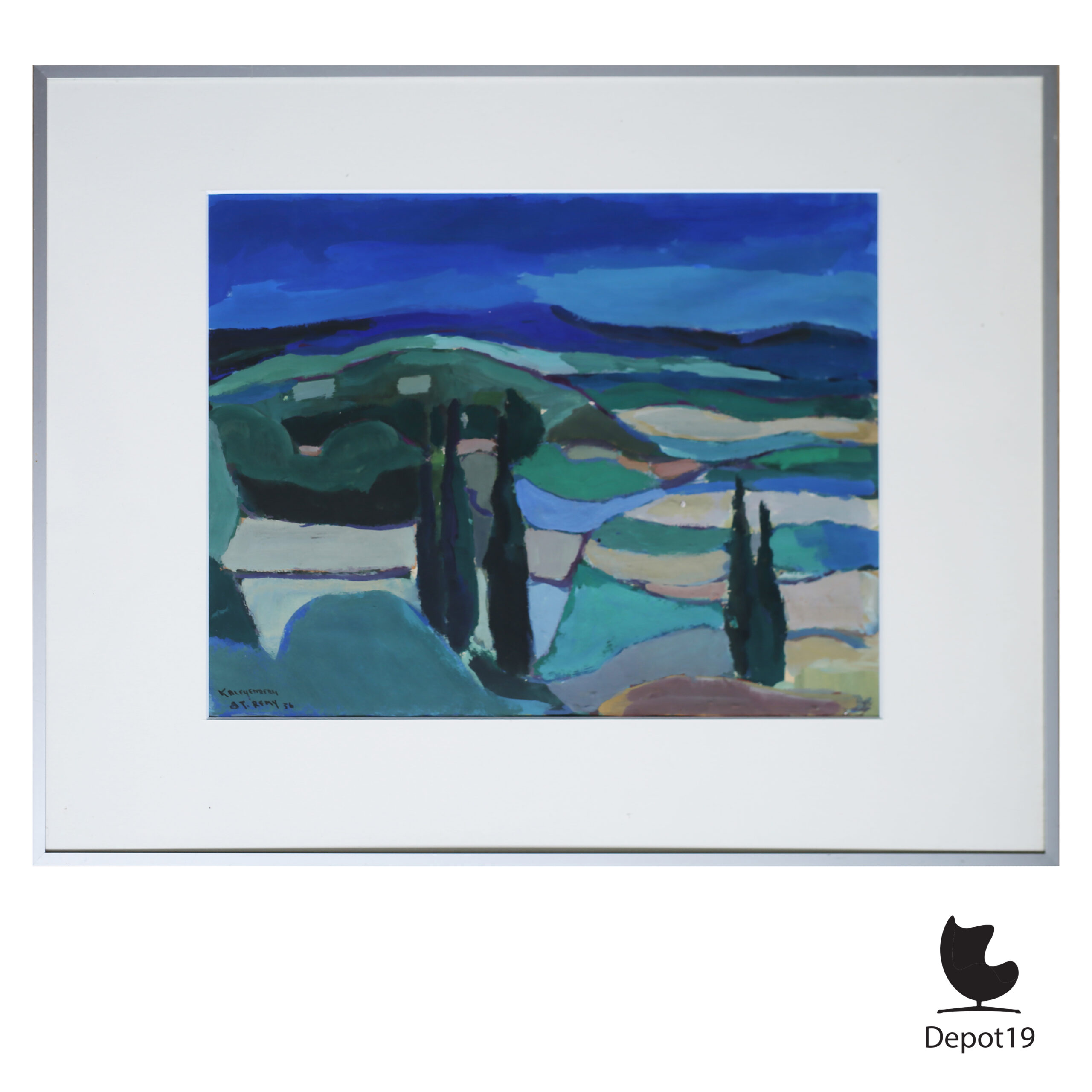 Karel Bleijenberg Landschap bij St Rémy de Provence gouache op papier 1956 1
